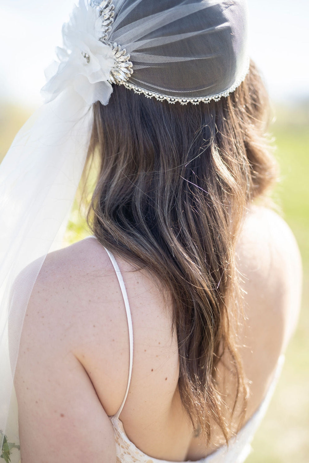 ANTOINETTE Crystal Juliet Cap Bridal Veil