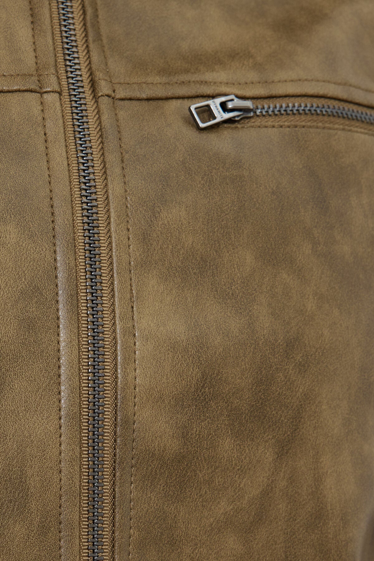 Veste de moto en similicuir délavé