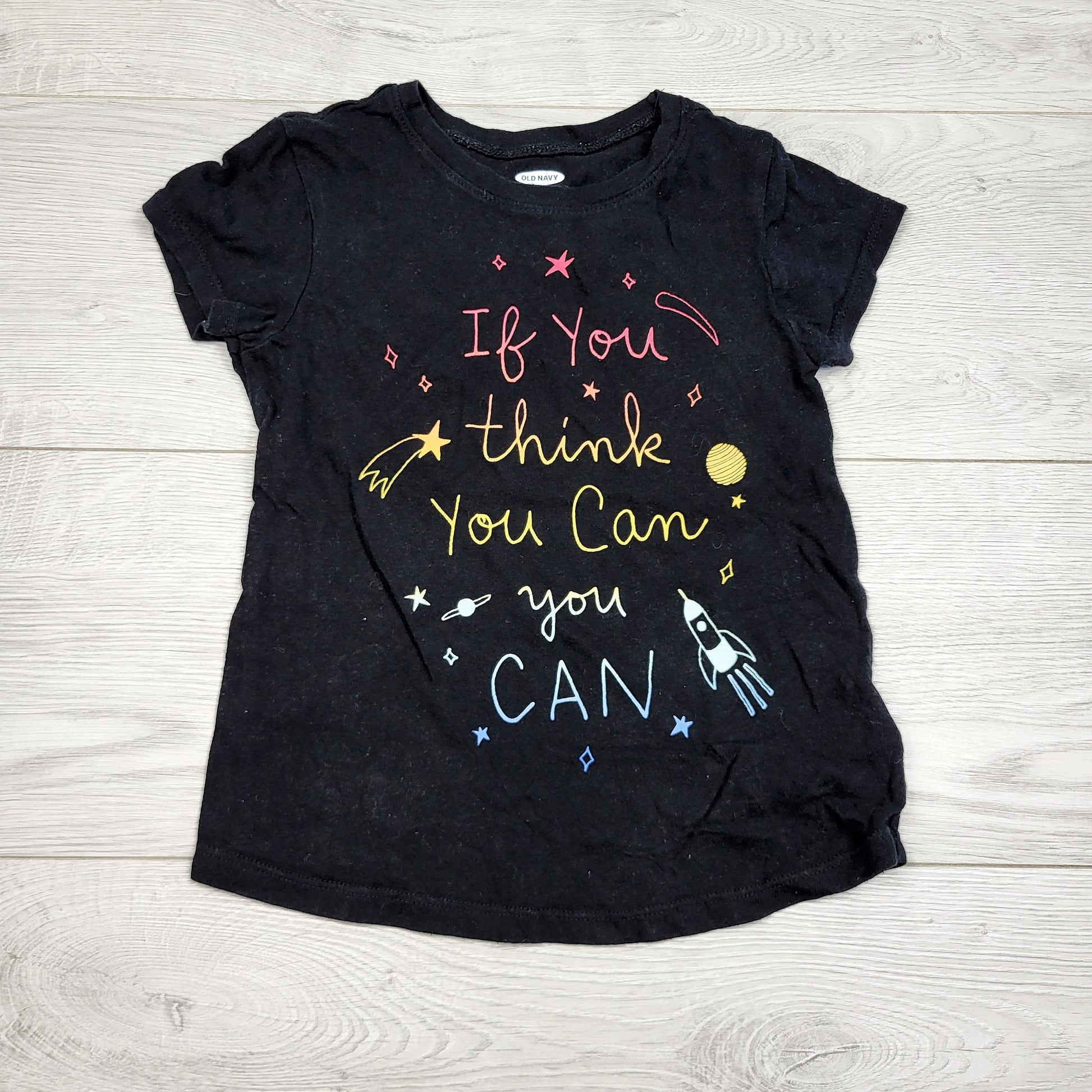 KSAL2 - Old Navy black "If You Think You Can..." t-shirt. Size 5T