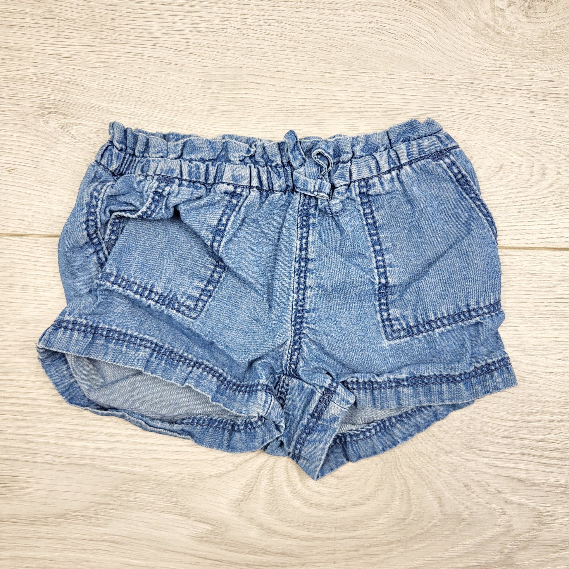 MARK1 - Old Navy denim look cotton shorts with ruffle waist. Size 0-3 months