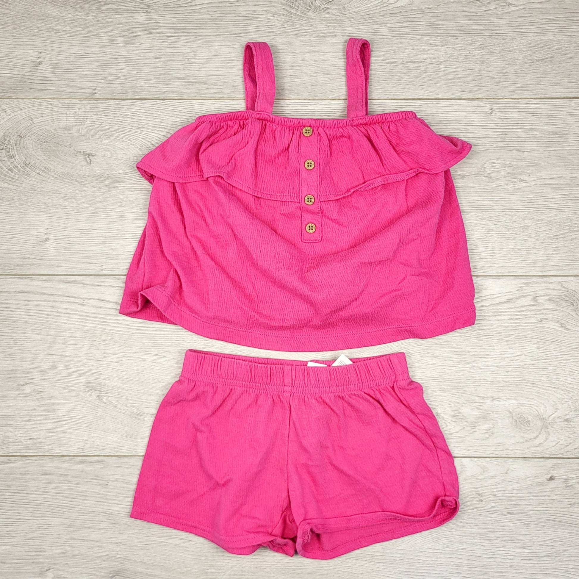 PBRQ1 - Ensemble 2 pièces Carters en mousseline de coton rose. Taille 3T