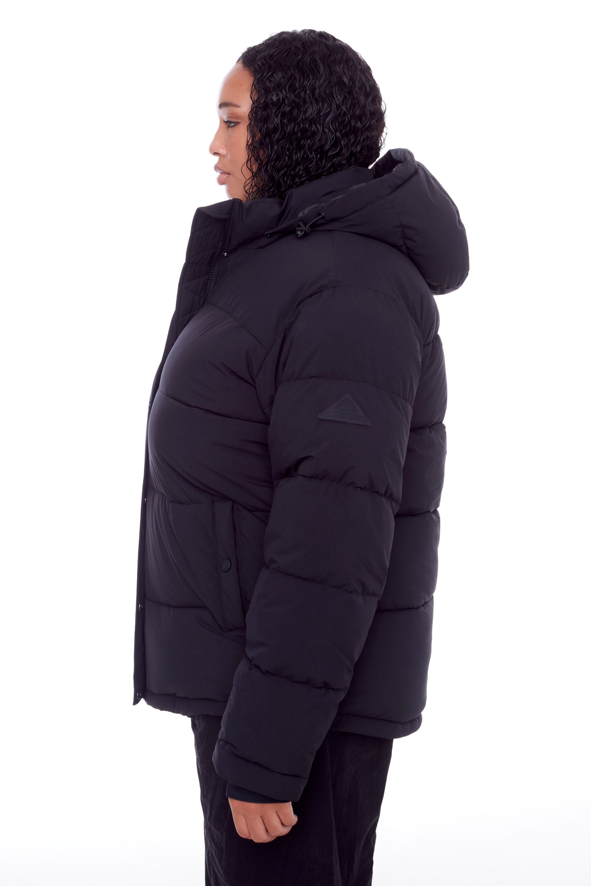 FORILLON PLUS | DOUDOUNE COURTE MATELASSÉE EN DUVET VÉGAN (RECYCLÉE) POUR FEMME, NOIR (TAILLE GRANDE)