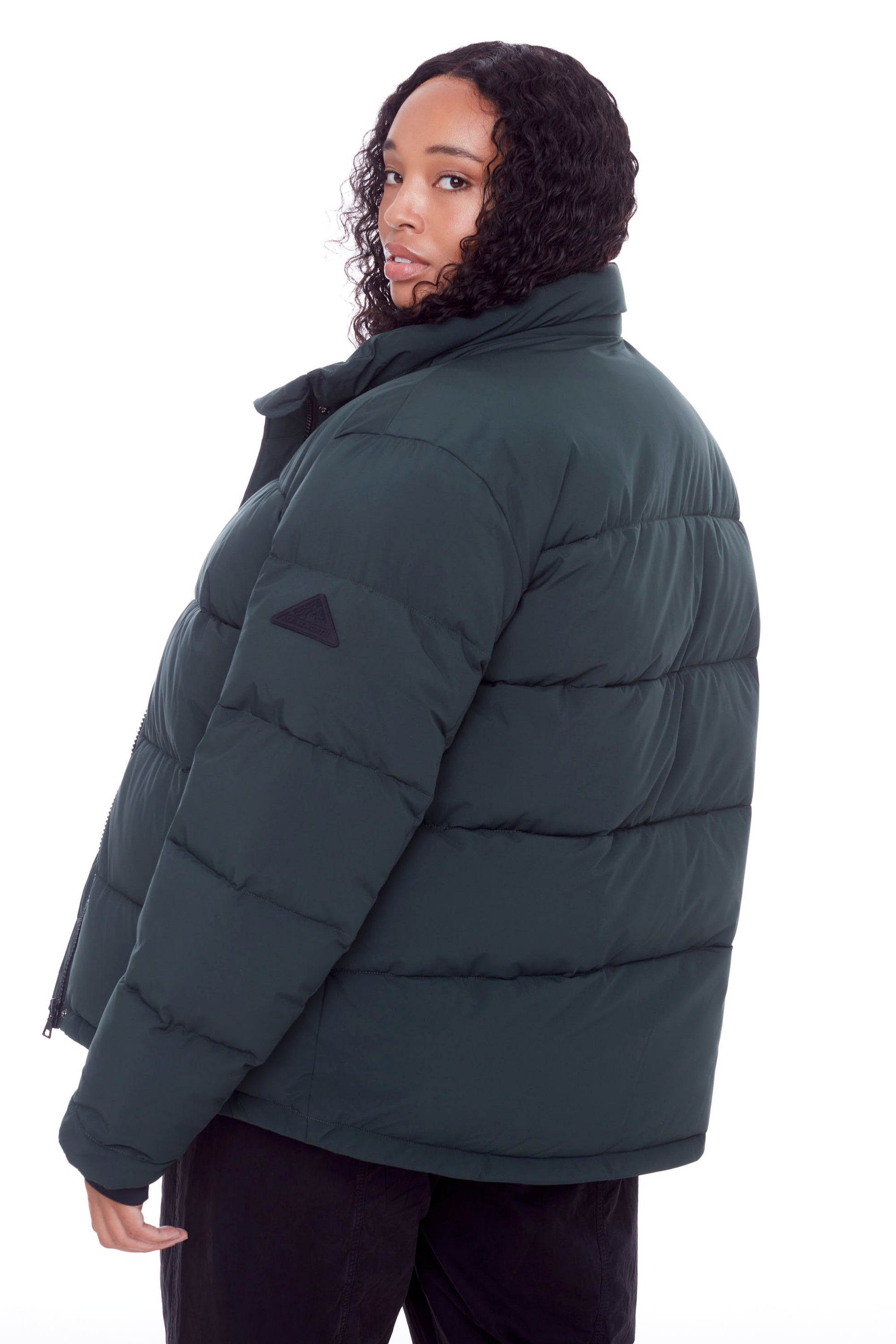FORILLON PLUS | DOUDOUNE COURTE MATELASSÉE EN DUVET VÉGAN (RECYCLÉE) POUR FEMME, VERT FONCÉ (TAILLE GRANDE)