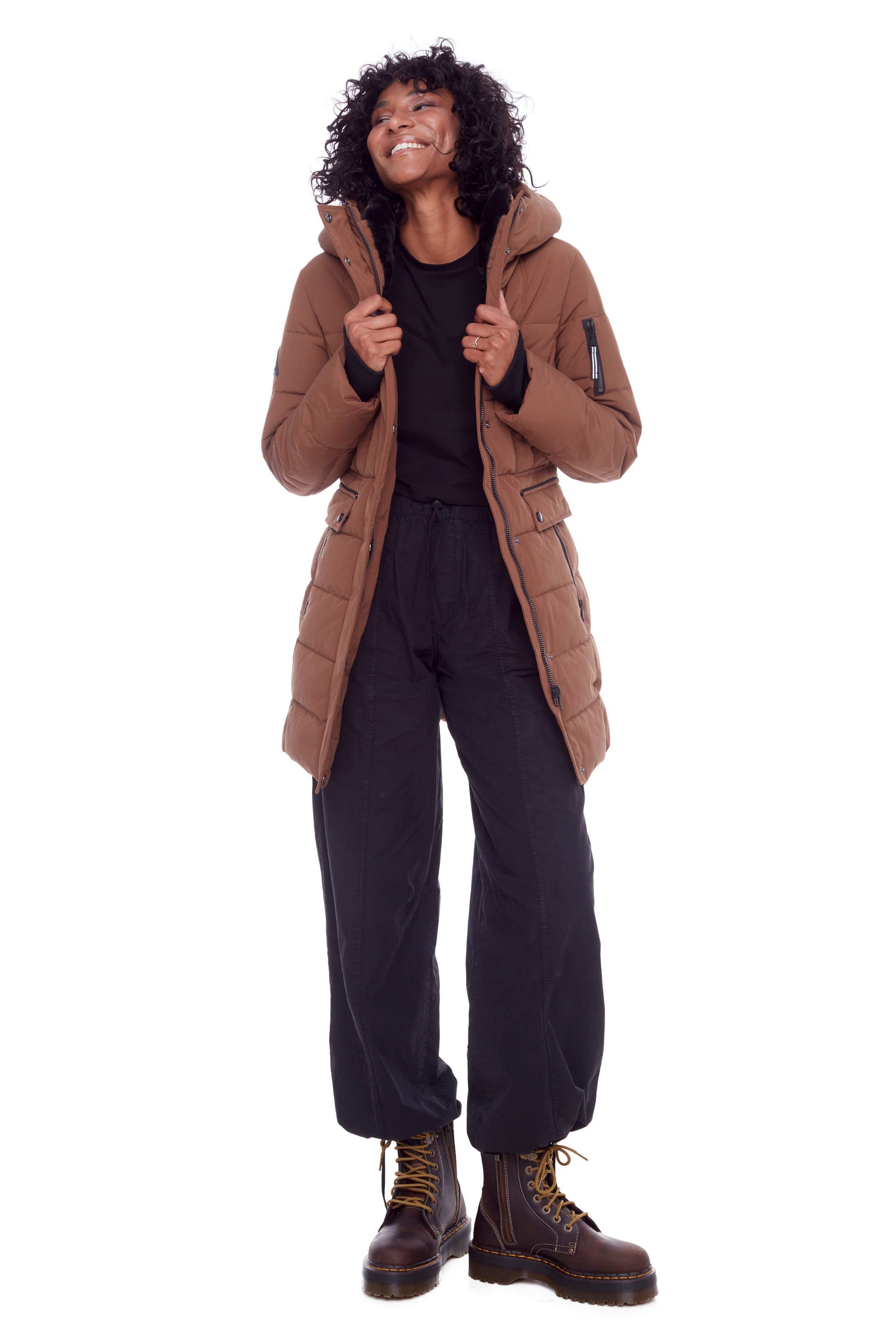KOOTNEY | PARKA MI-LONGUE EN DUVET VÉGAN (RECYCLÉE) POUR FEMME, ÉRABLE