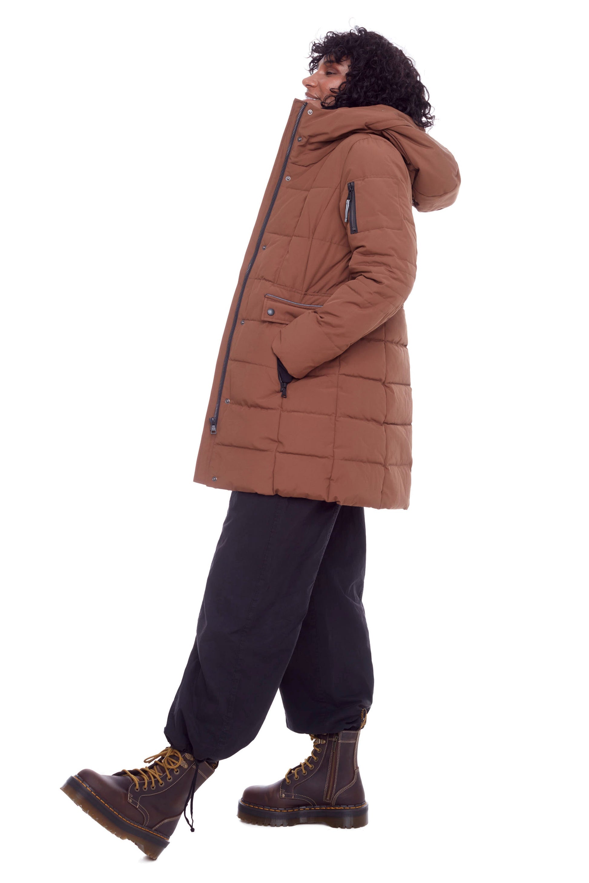 KOOTNEY | PARKA MI-LONGUE EN DUVET VÉGAN (RECYCLÉE) POUR FEMME, ÉRABLE