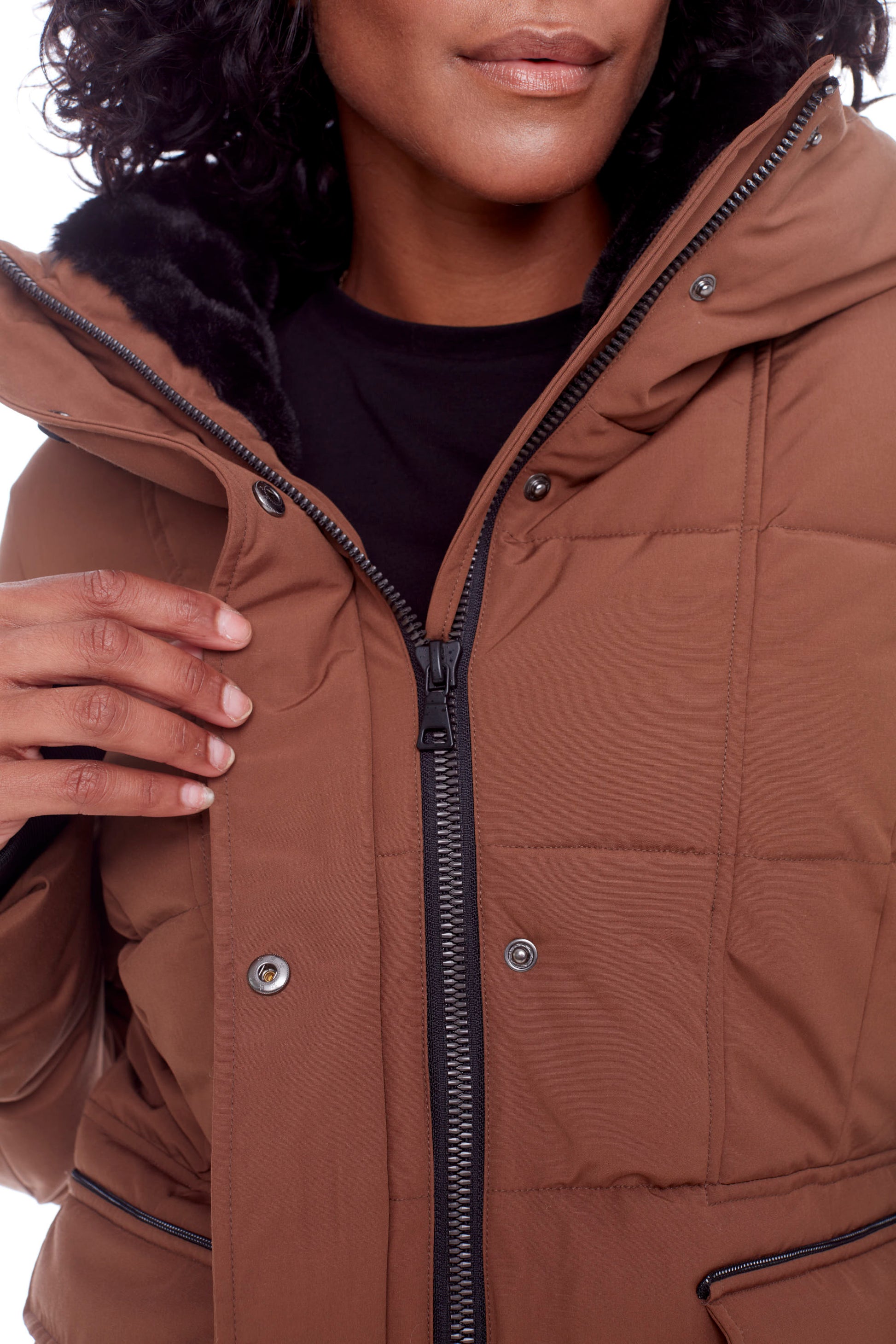 KOOTNEY | PARKA MI-LONGUE EN DUVET VÉGAN (RECYCLÉE) POUR FEMME, ÉRABLE