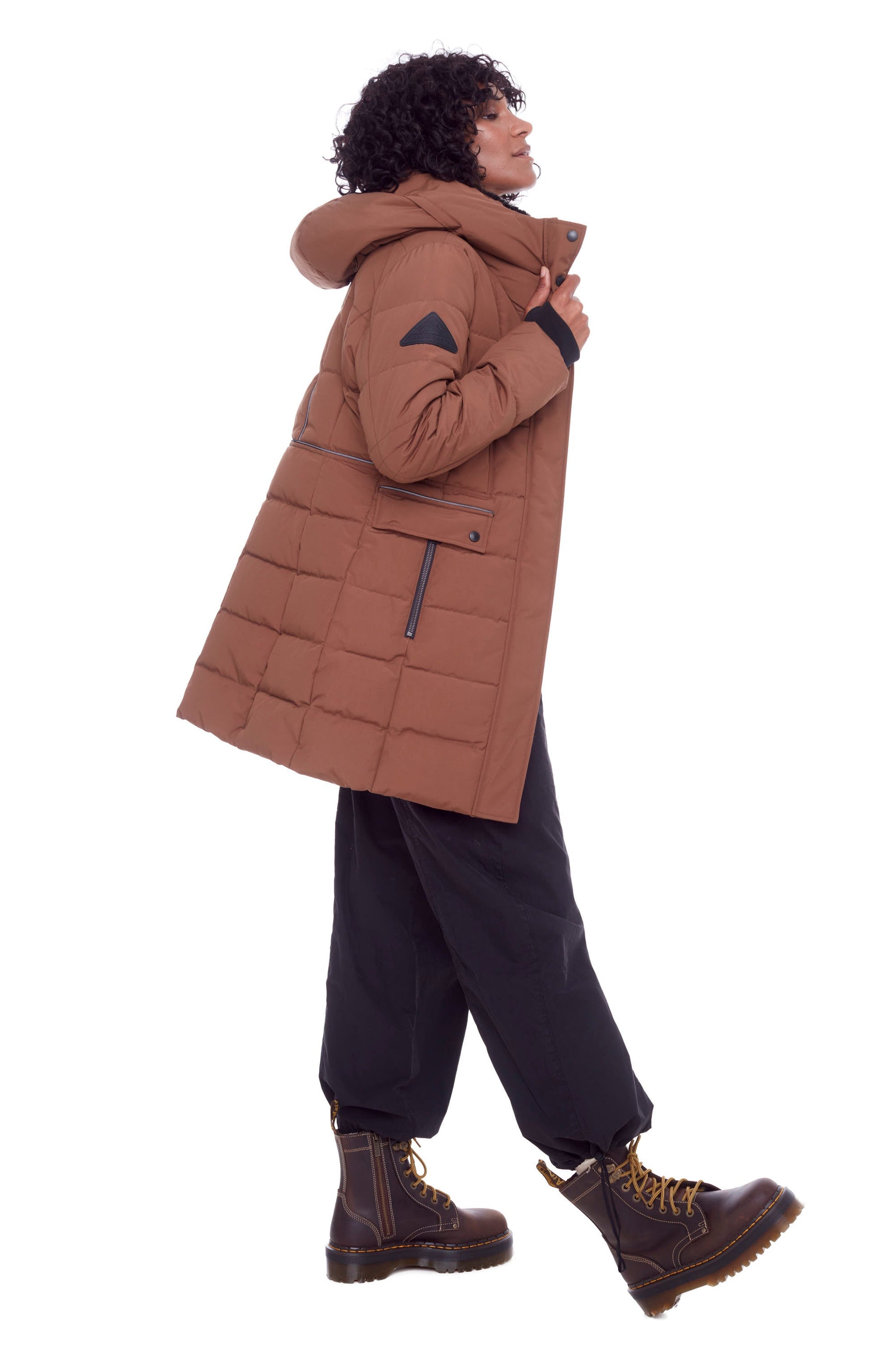 KOOTNEY | PARKA MI-LONGUE EN DUVET VÉGAN (RECYCLÉE) POUR FEMME, ÉRABLE
