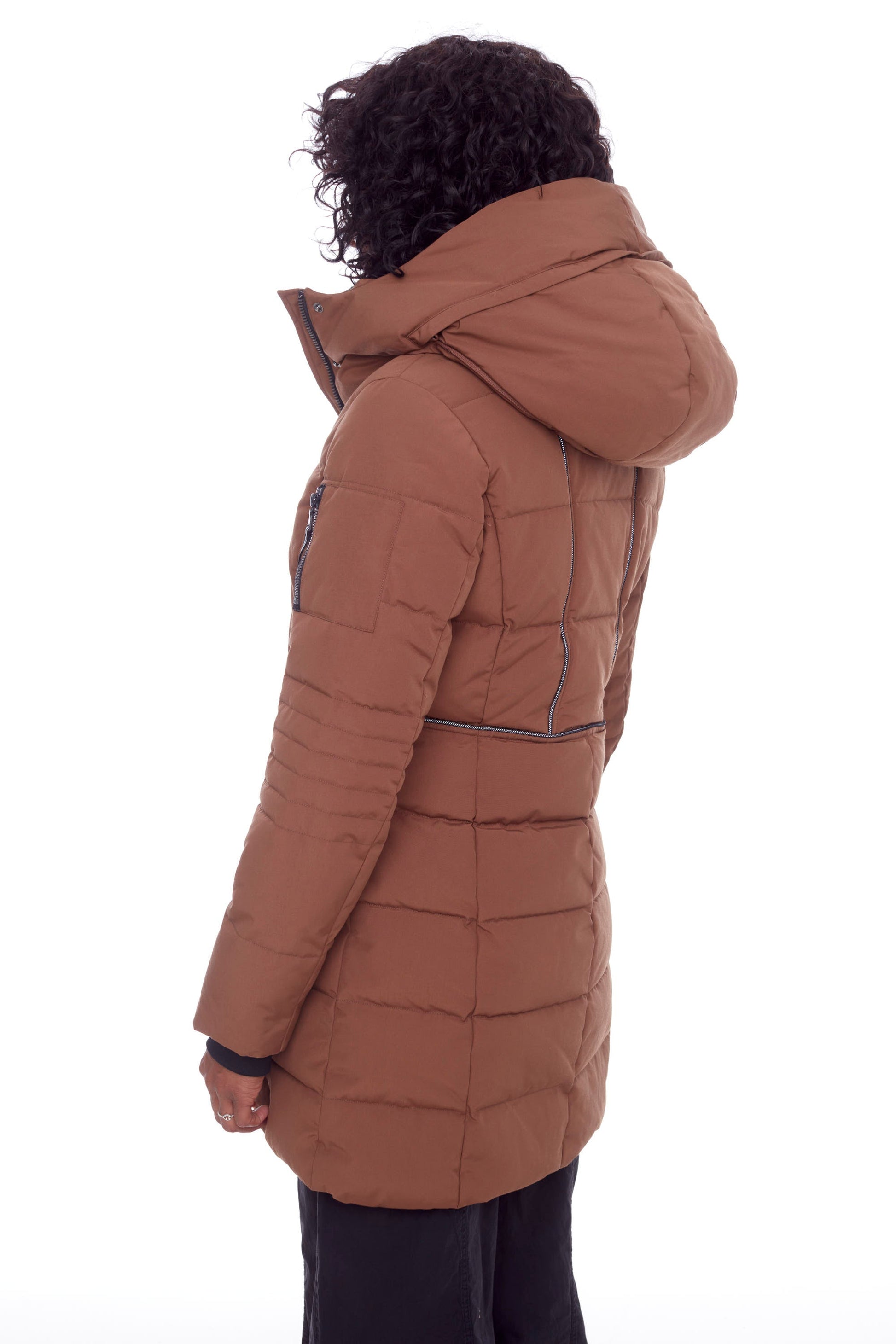 KOOTNEY | PARKA MI-LONGUE EN DUVET VÉGAN (RECYCLÉE) POUR FEMME, ÉRABLE