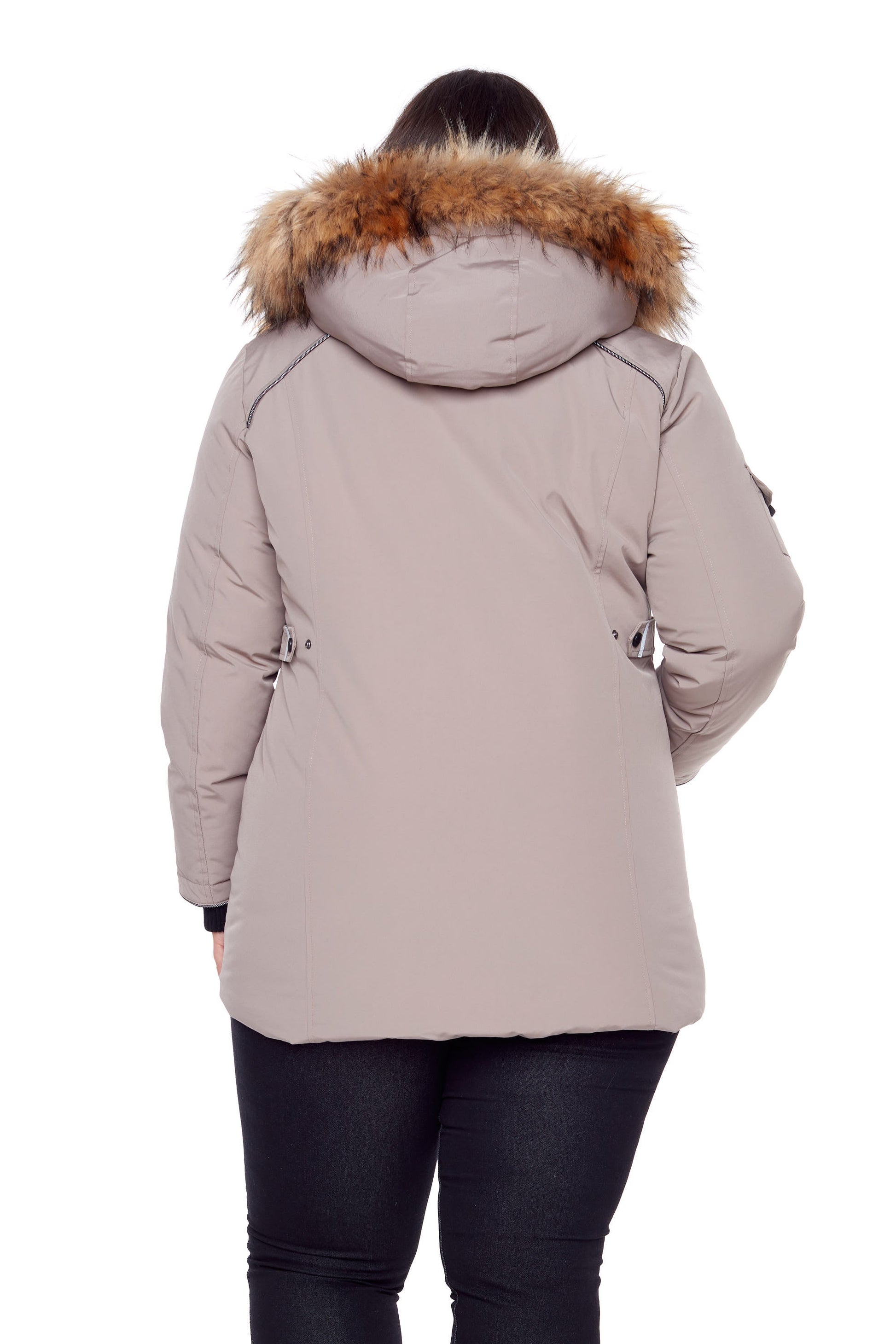 GLACIER PLUS | PARKA FEMME EN DUVET VÉGAN (RECYCLÉE), TAUPE (TAILLE GRANDE)