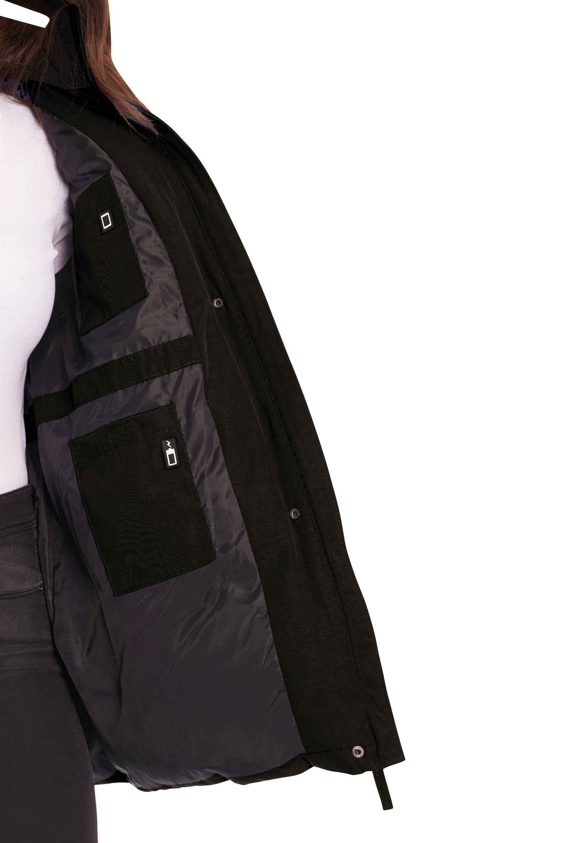 GLACIER PLUS | WOMEN'S VEGAN DOWN (RECYCLED) PARKA, BLACK (PLUS SIZE)
