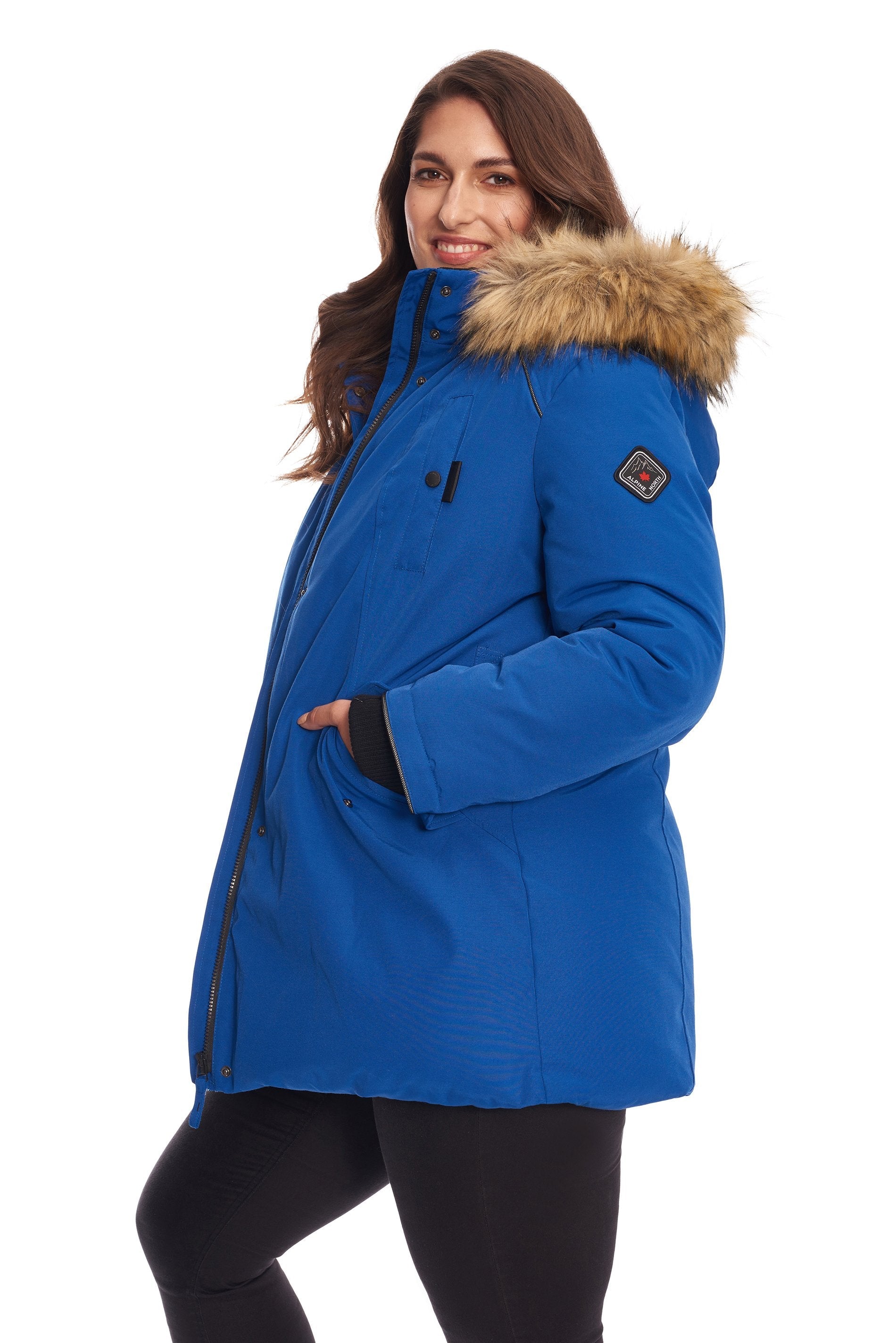 GLACIER PLUS | PARKA FEMME EN DUVET VÉGAN (RECYCLÉE), COBALT (TAILLE GRANDE)
