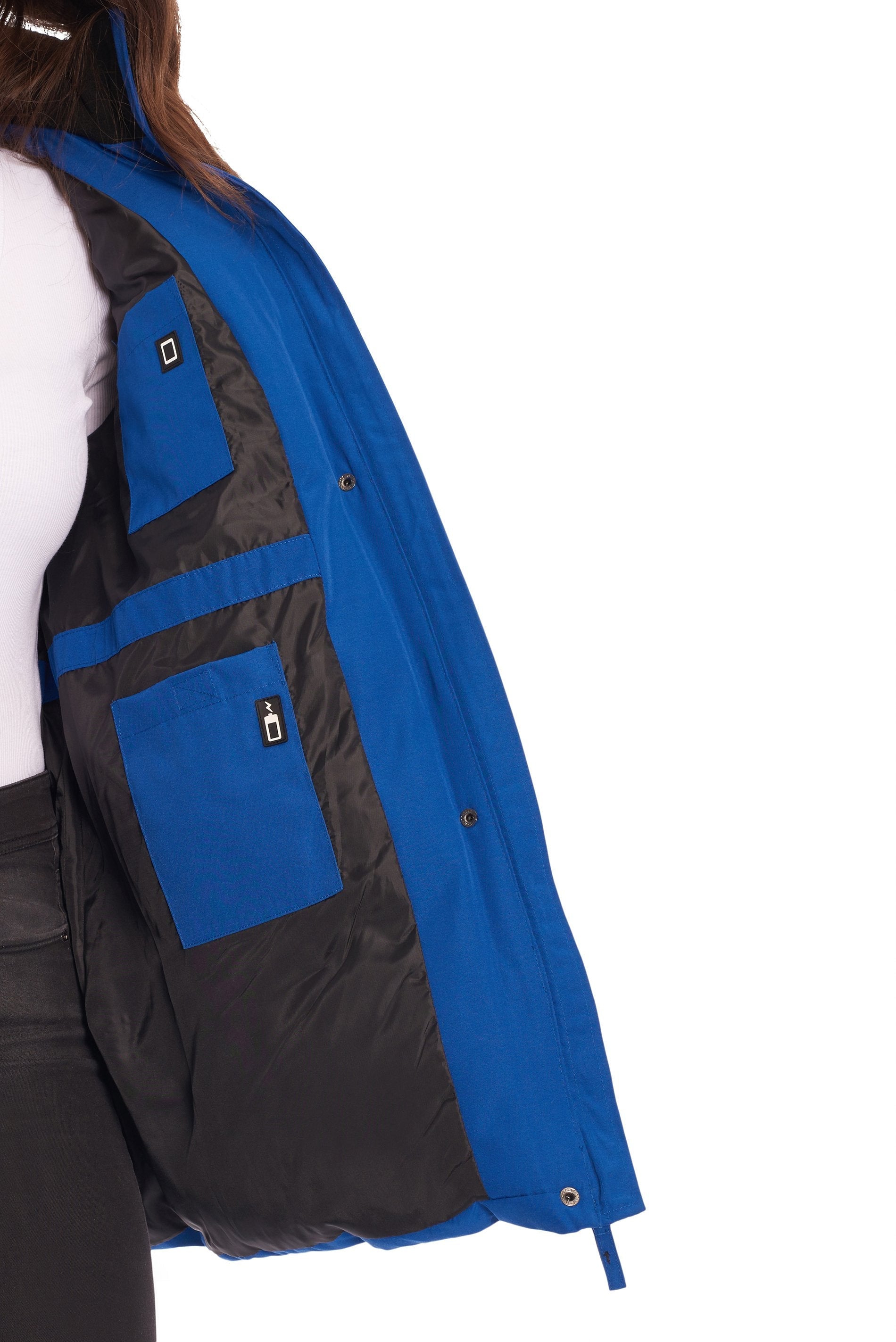 GLACIER PLUS | PARKA FEMME EN DUVET VÉGAN (RECYCLÉE), COBALT (TAILLE GRANDE)