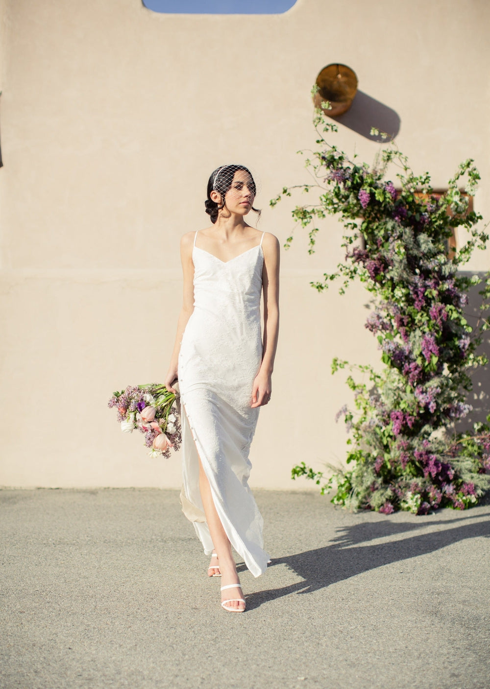 SARAH Ivory Bridal Birdcage Veil on Headband