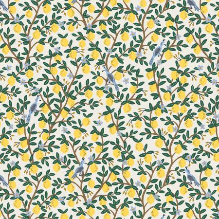 Rifle Paper Co. Camont; Lemon Grove - Cream Metallic, 1/4 yard