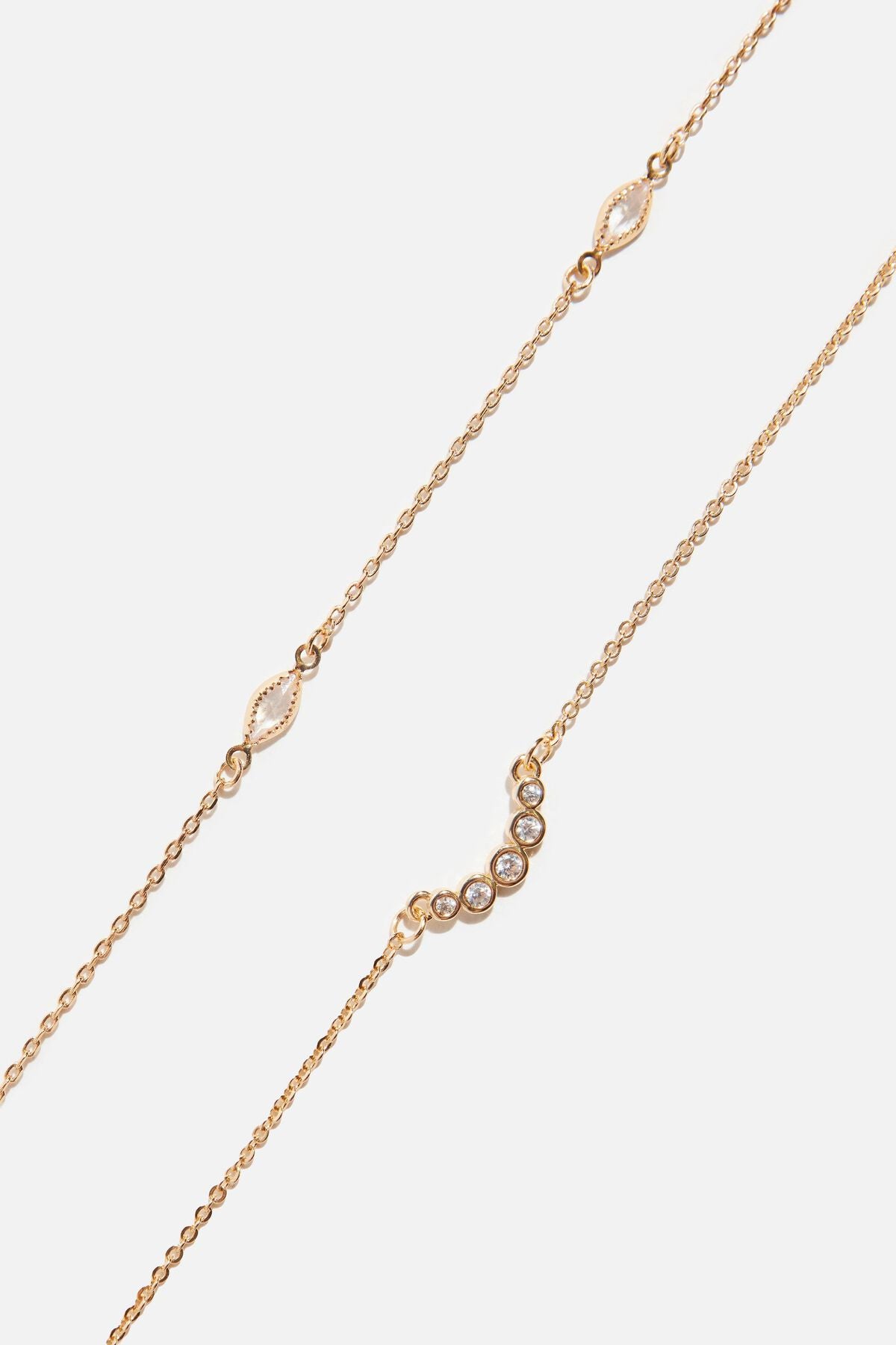 2-Pack Marquise Pave Necklaces