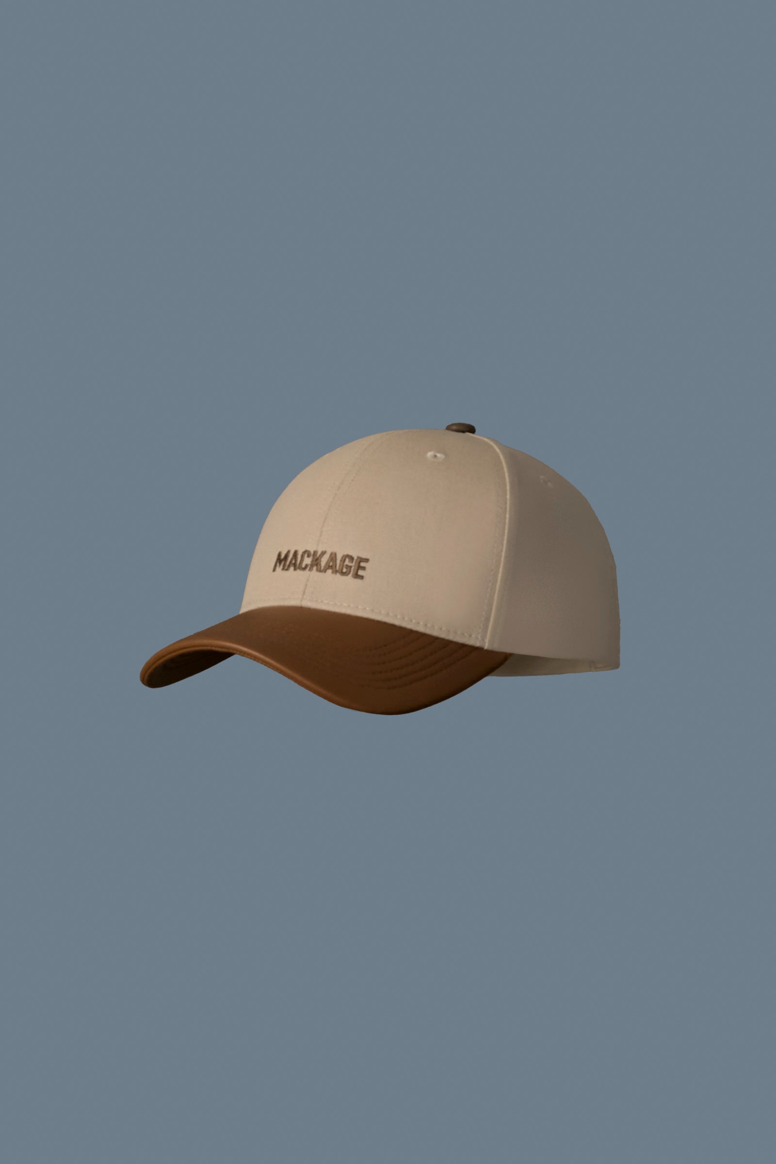 Casquette ANDERSON-NV en toile de coton avec bord en cuir