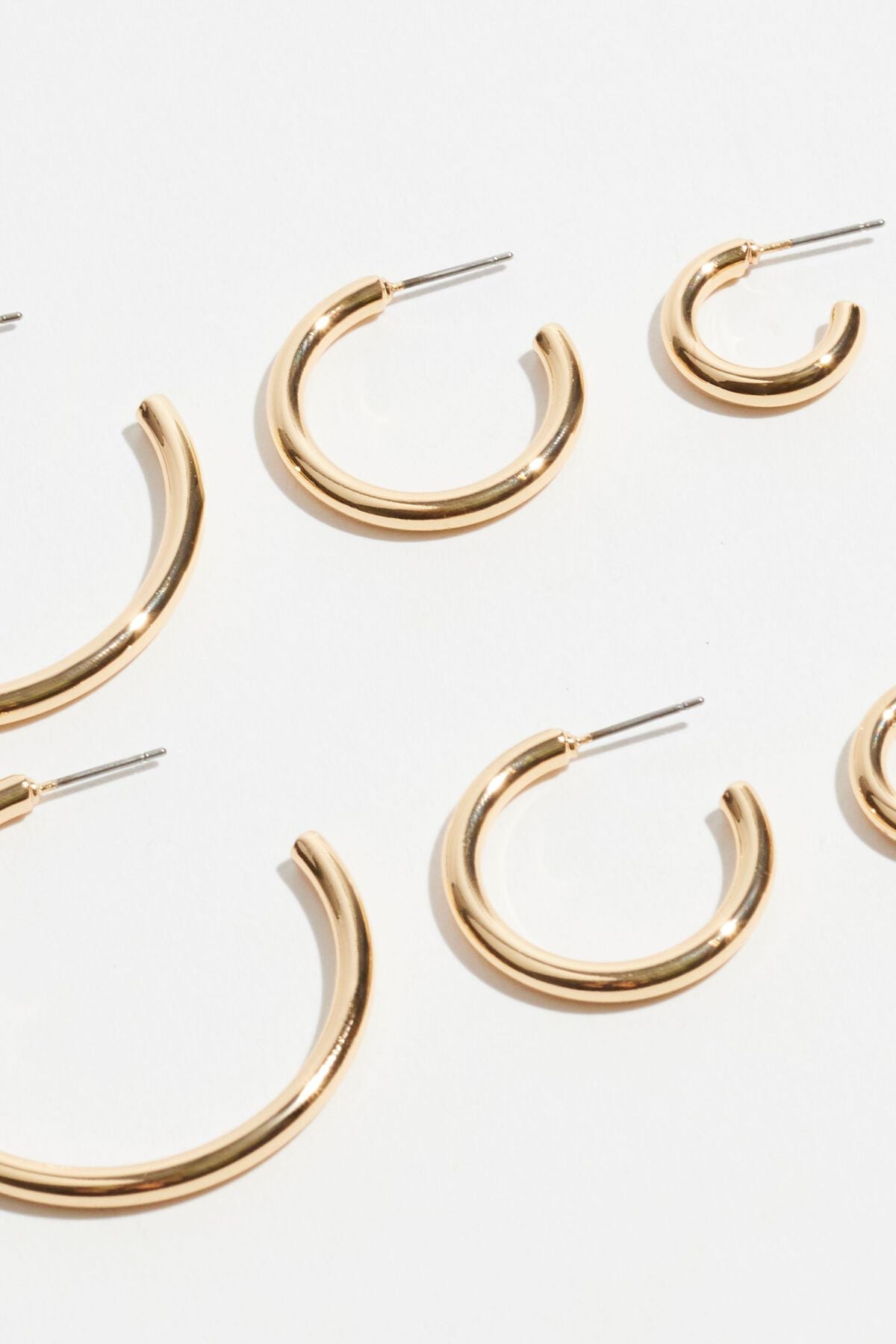 Lot de 3 boucles d'oreilles créoles