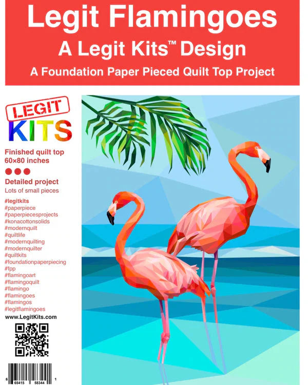 LEGIT KITS, Legit Flamingos Quilt Kit (Fabric Only)