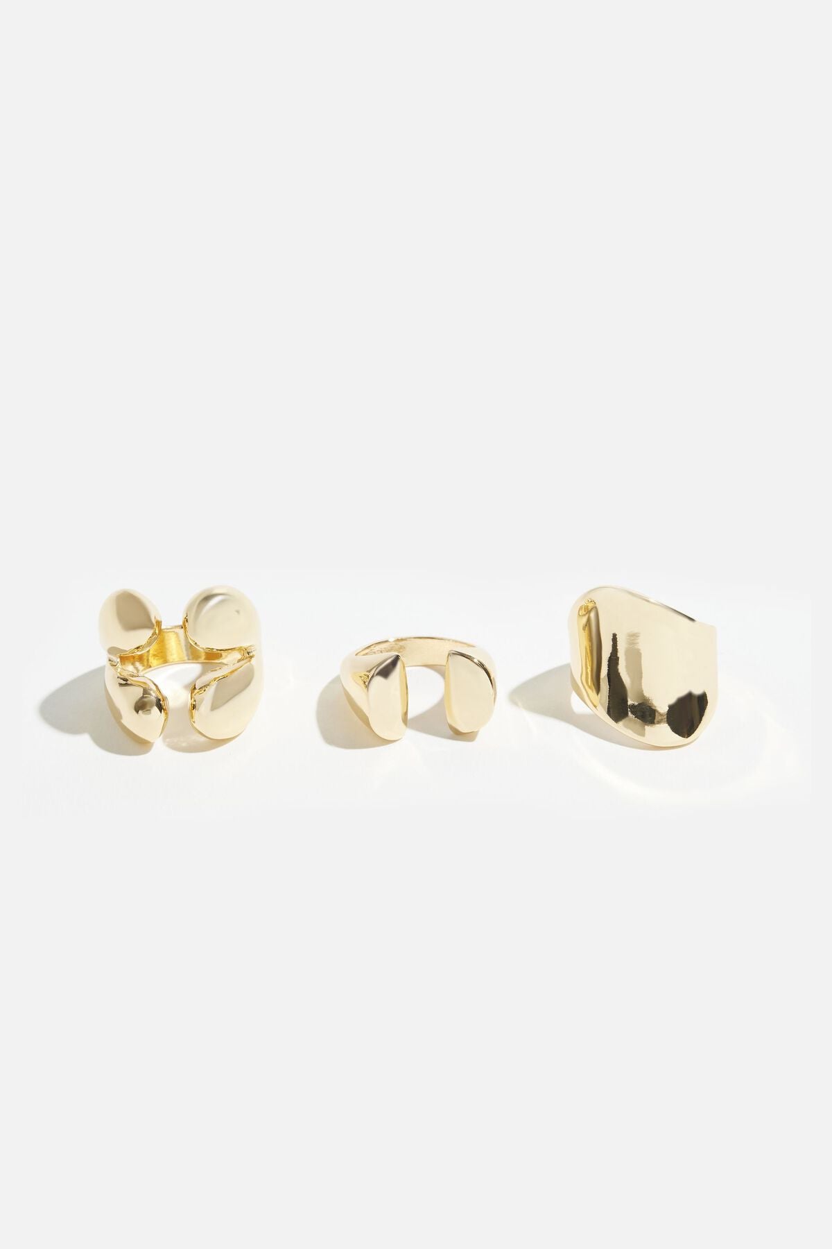 Lot de 3 bagues ouvertes modernes