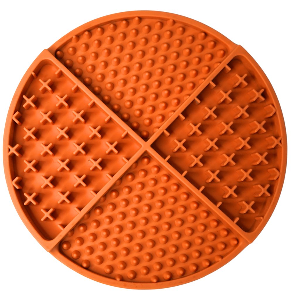 Tapis à lécher en silicone 8" - Orange