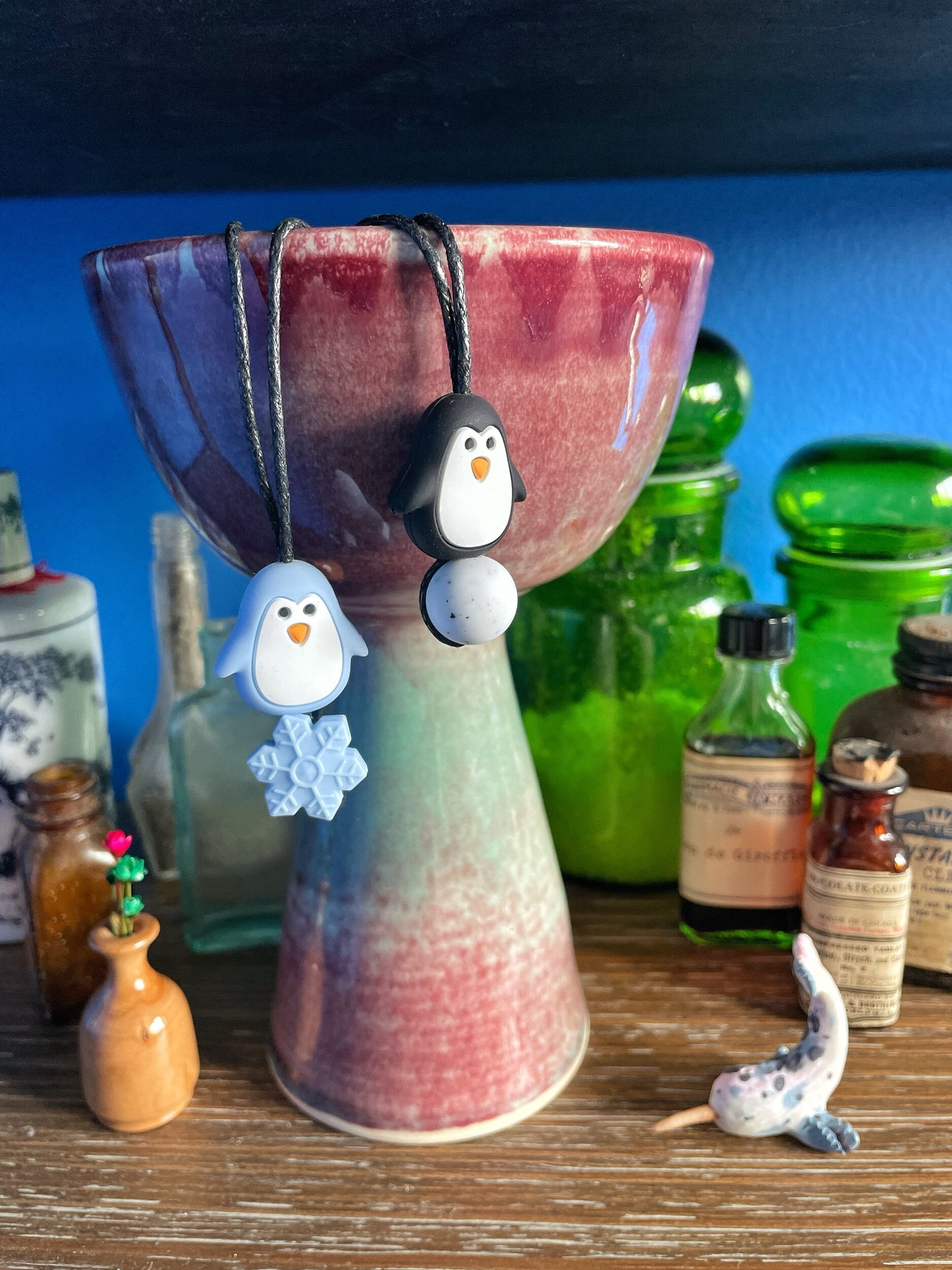 Cute sensory penguin chewelry necklace