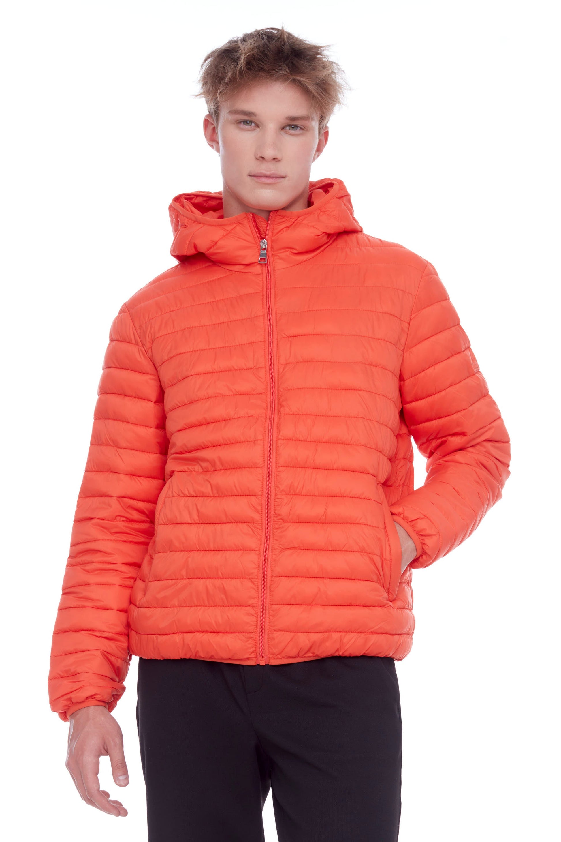YOHO HOMMES | DOUDOUNE LÉGÈRE ET COMPACTE EN DUVET VÉGAN (RECYCLÉE) POUR HOMMES, MANDARINE