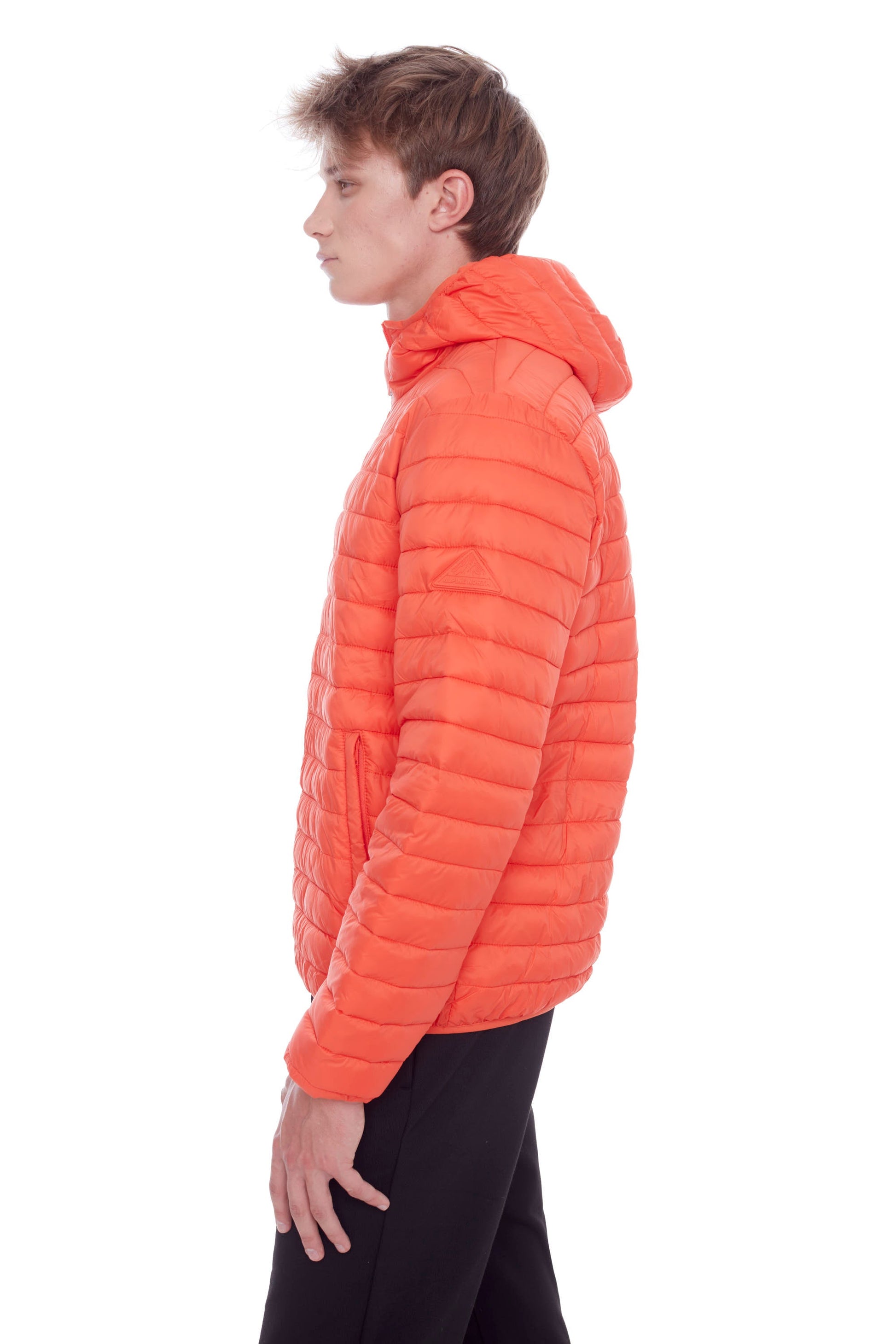 YOHO HOMMES | DOUDOUNE LÉGÈRE ET COMPACTE EN DUVET VÉGAN (RECYCLÉE) POUR HOMMES, MANDARINE