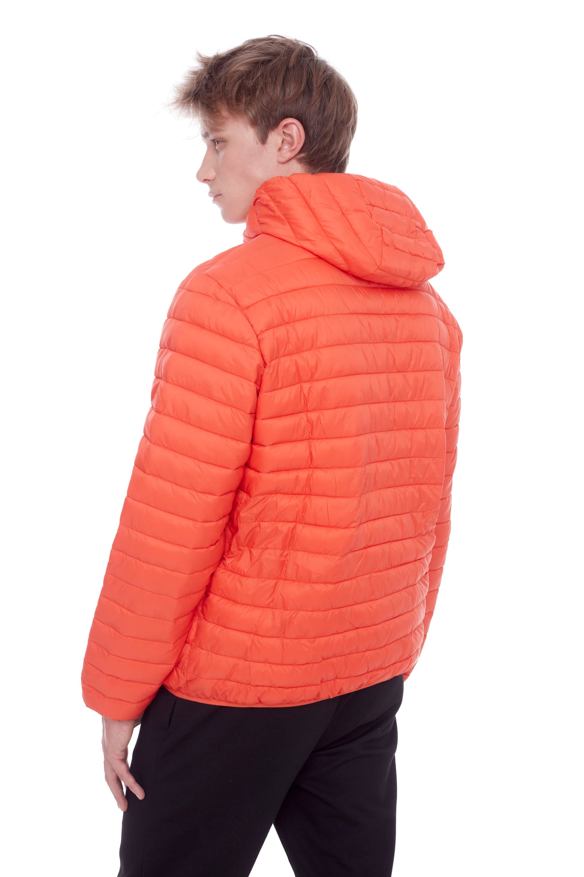 YOHO HOMMES | DOUDOUNE LÉGÈRE ET COMPACTE EN DUVET VÉGAN (RECYCLÉE) POUR HOMMES, MANDARINE