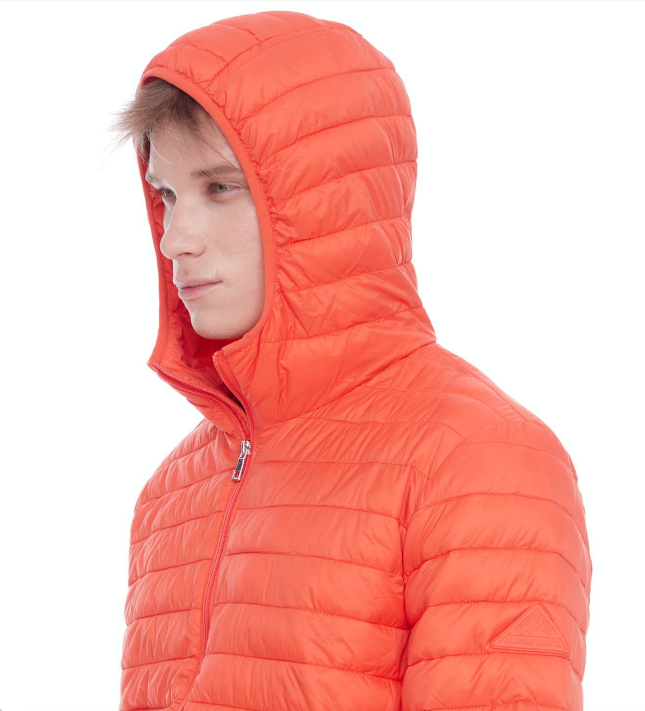YOHO HOMMES | DOUDOUNE LÉGÈRE ET COMPACTE EN DUVET VÉGAN (RECYCLÉE) POUR HOMMES, MANDARINE