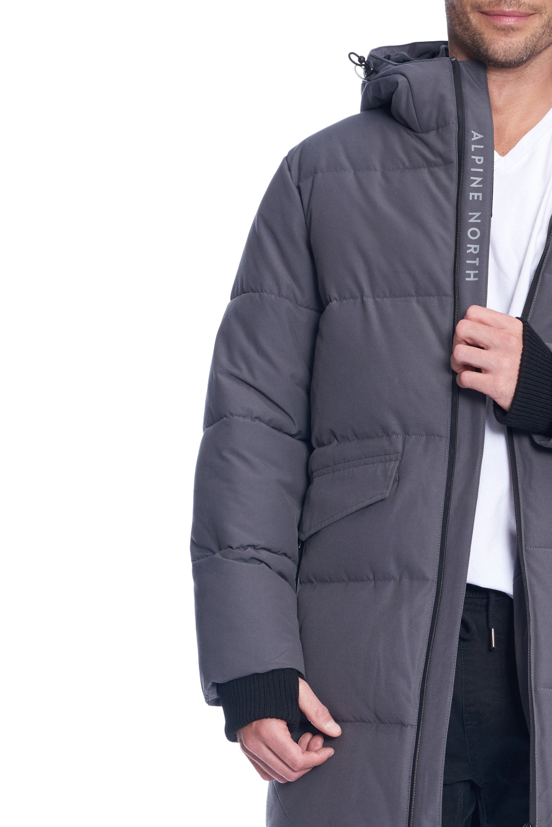JASPER | DOUDOUNE EN DUVET VÉGAN (RECYCLÉE) POUR HOMME, GRIS FONCÉ