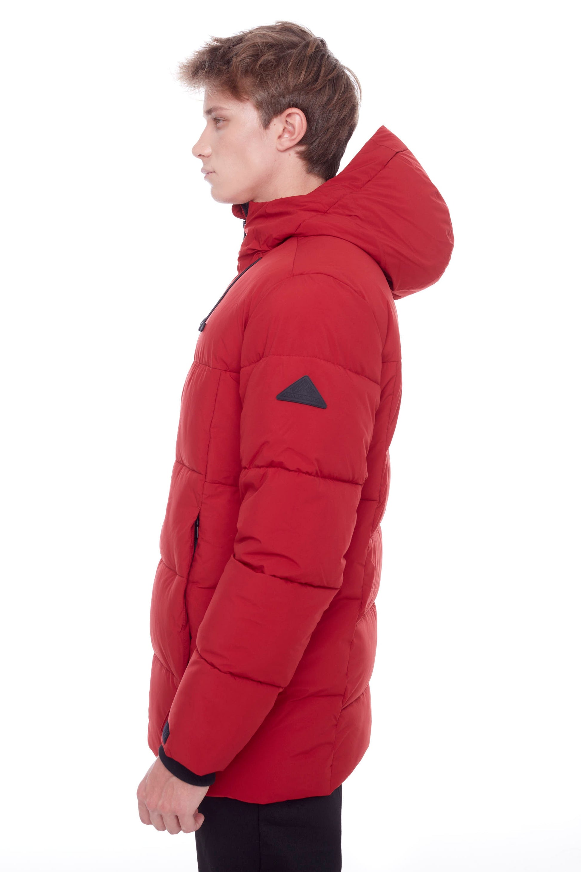 BANFF | DOUDOUNE MATELASSÉE EN DUVET VÉGAN (RECYCLÉE) DE POIDS MOYEN POUR HOMMES, ROUGE FONCÉ
