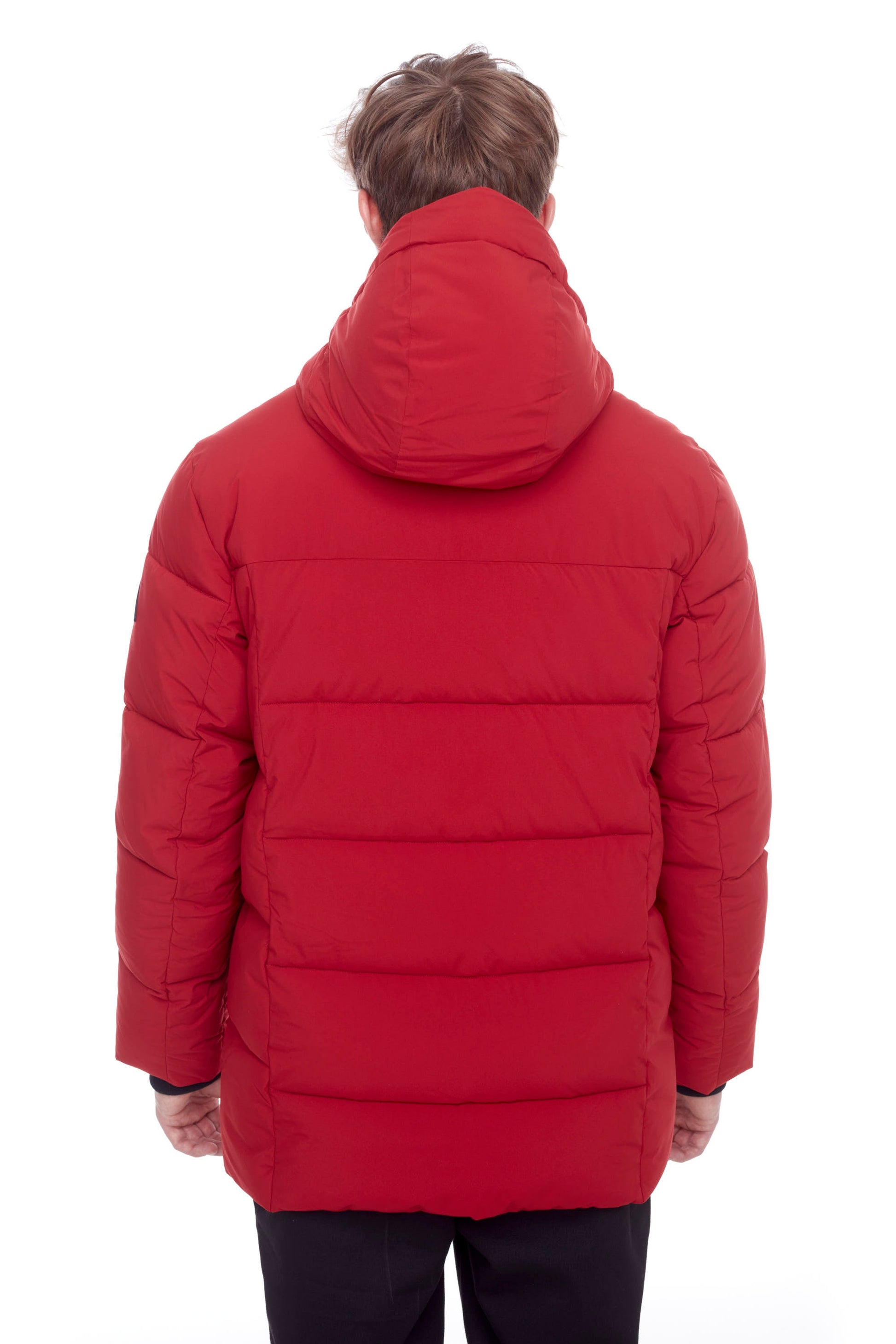 BANFF | DOUDOUNE MATELASSÉE EN DUVET VÉGAN (RECYCLÉE) DE POIDS MOYEN POUR HOMMES, ROUGE FONCÉ