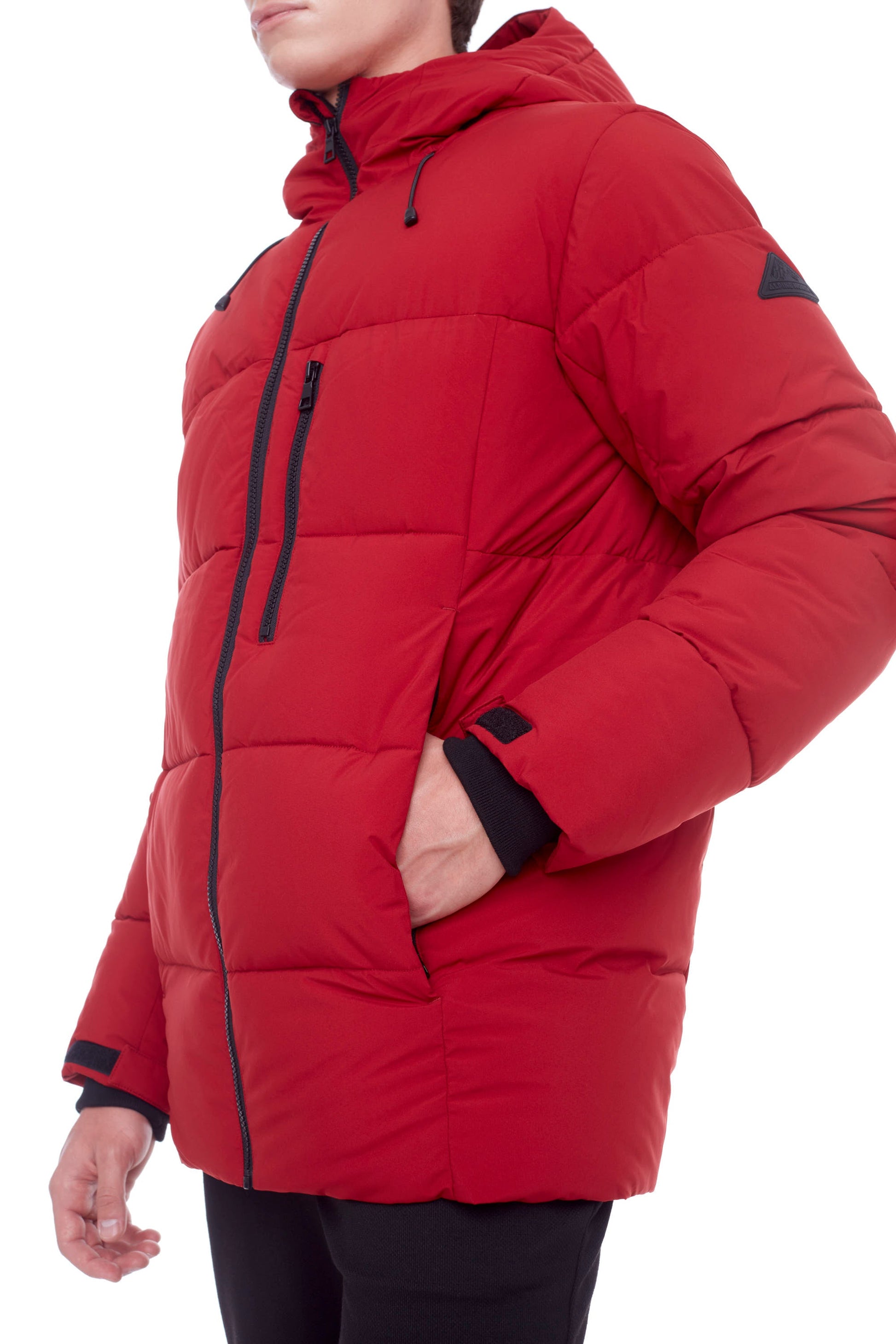 BANFF | DOUDOUNE MATELASSÉE EN DUVET VÉGAN (RECYCLÉE) DE POIDS MOYEN POUR HOMMES, ROUGE FONCÉ