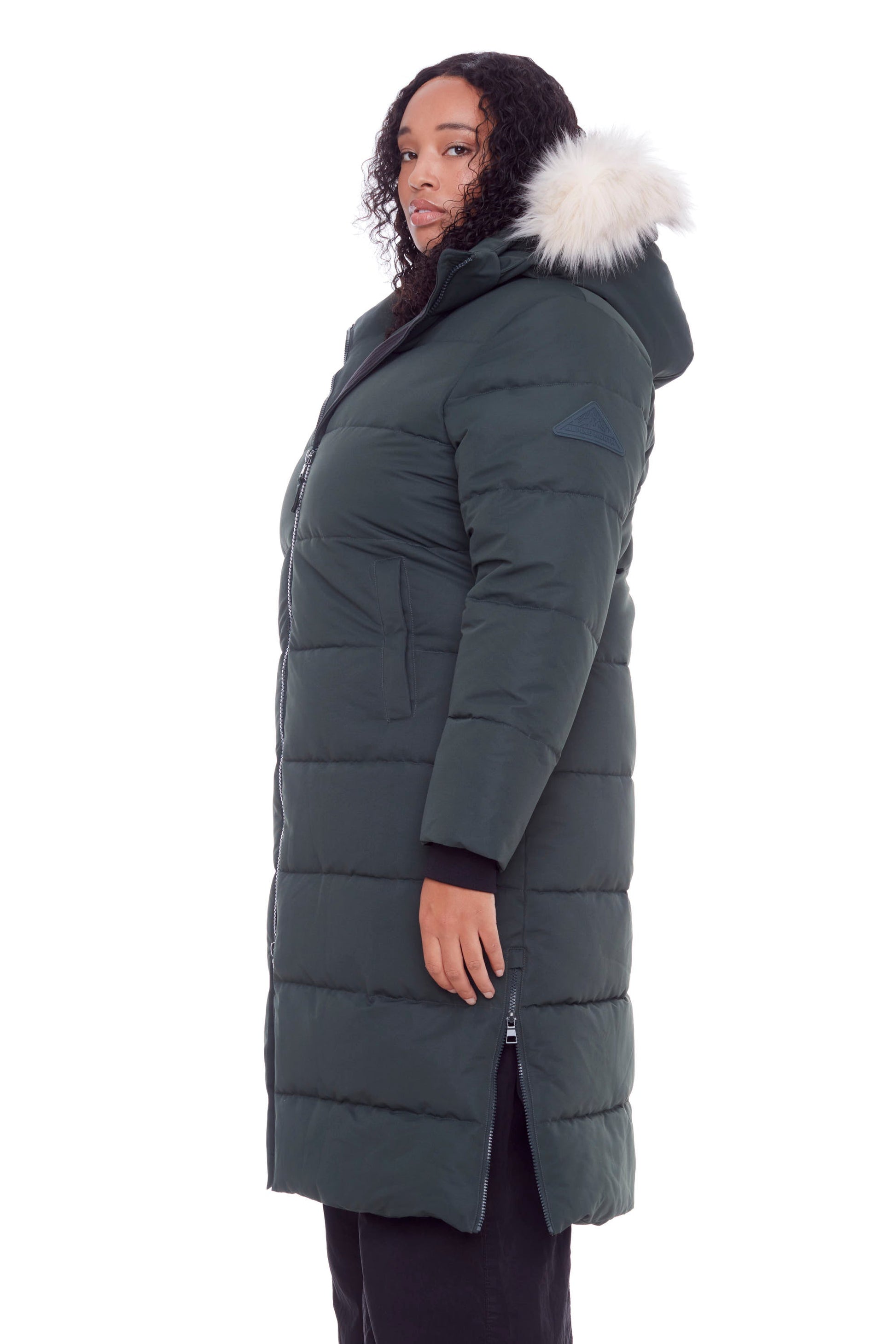 KLUANE PLUS | WOMEN'S VEGAN DOWN (RECYCLED) ULTRA LONG LENGTH PARKA, FOREST GREEN (PLUS SIZE)
