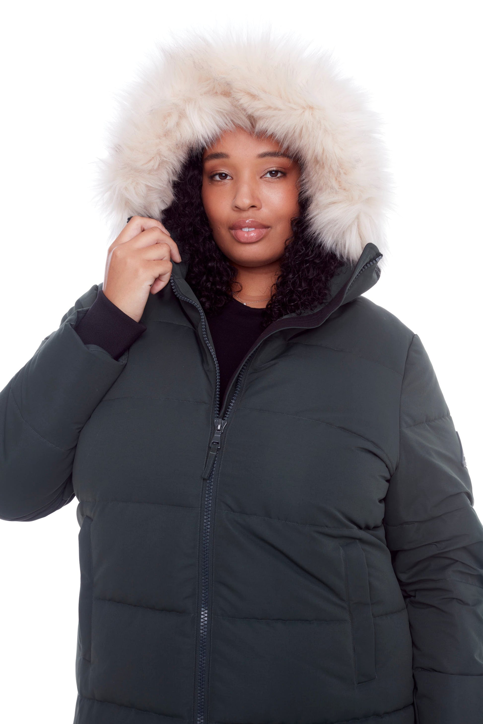 KLUANE PLUS | WOMEN'S VEGAN DOWN (RECYCLED) ULTRA LONG LENGTH PARKA, FOREST GREEN (PLUS SIZE)