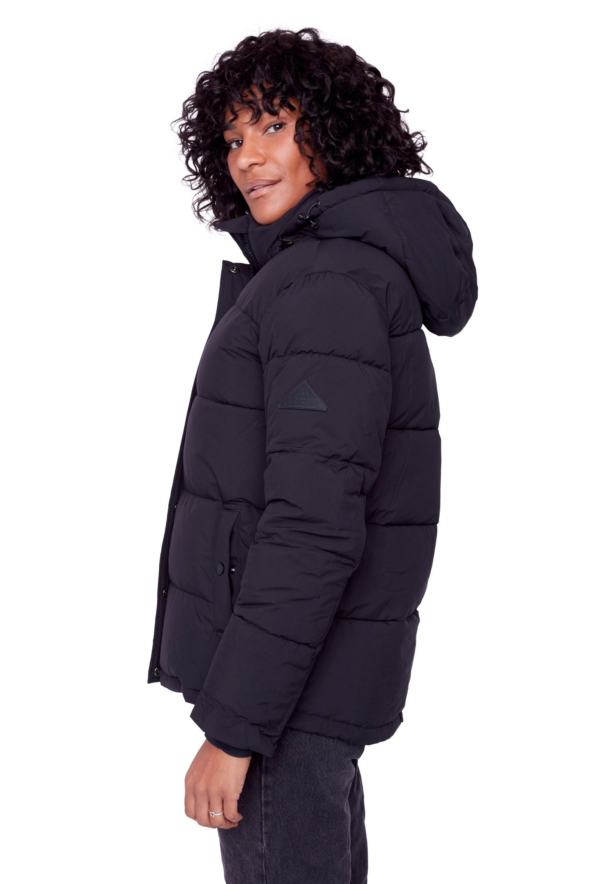 FORILLON | DOUDOUNE COURTE MATELASSÉE EN DUVET VÉGAN (RECYCLÉE) POUR FEMME, NOIR
