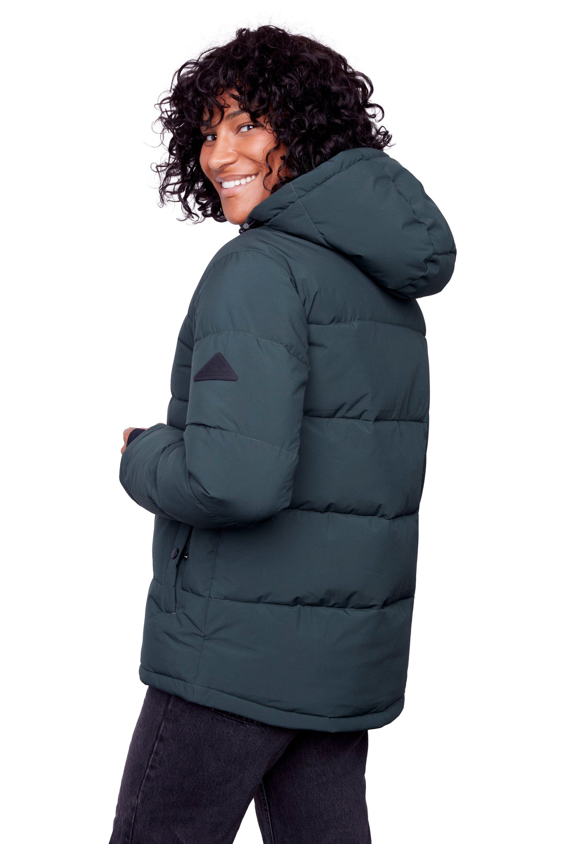 FORILLON | DOUDOUNE COURTE MATELASSÉE EN DUVET VÉGAN (RECYCLÉE) POUR FEMME, VERT FONCÉ