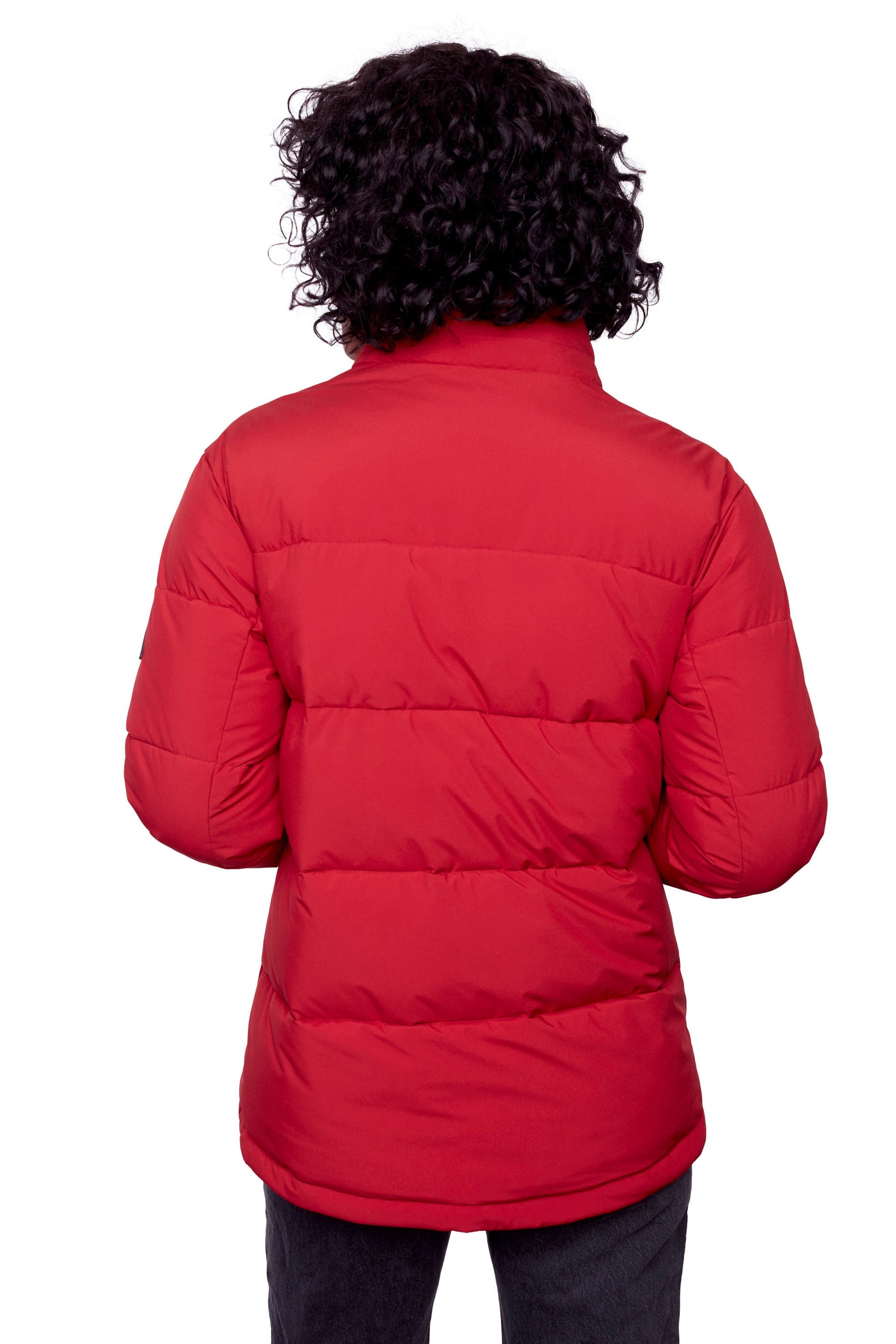 FORILLON | DOUDOUNE COURTE MATELASSÉE EN DUVET VÉGAN (RECYCLÉE) POUR FEMME, ROUGE FONCÉ