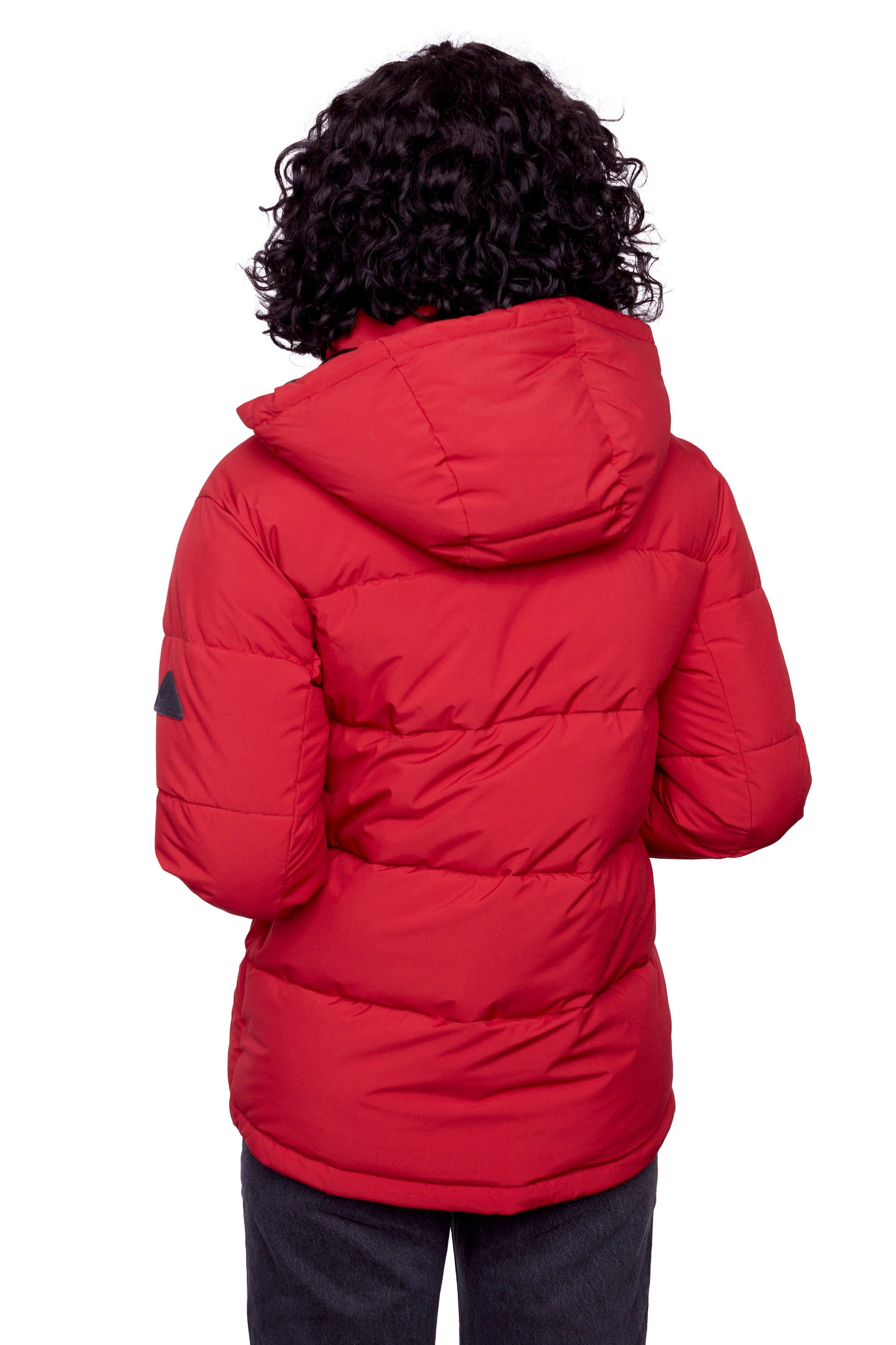 FORILLON | DOUDOUNE COURTE MATELASSÉE EN DUVET VÉGAN (RECYCLÉE) POUR FEMME, ROUGE FONCÉ