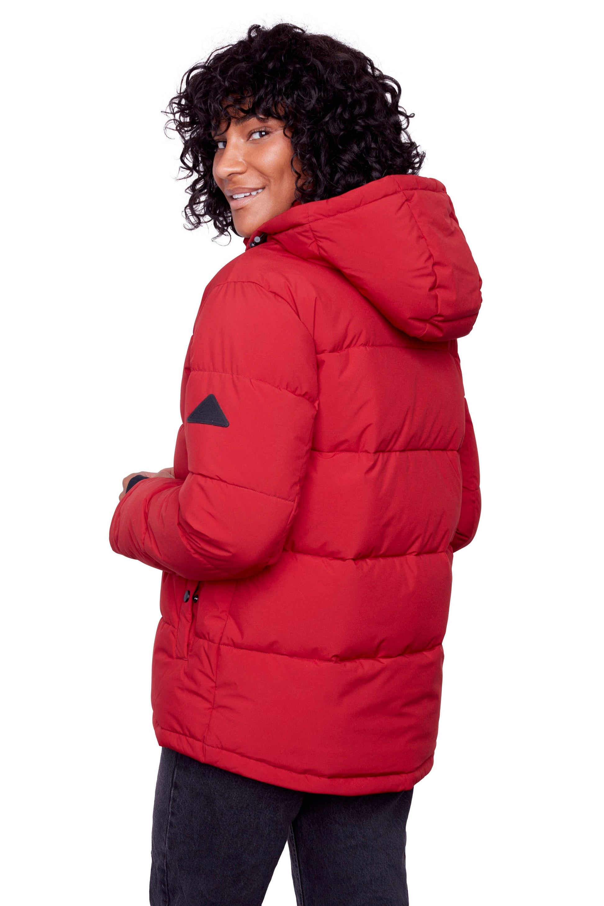 FORILLON | DOUDOUNE COURTE MATELASSÉE EN DUVET VÉGAN (RECYCLÉE) POUR FEMME, ROUGE FONCÉ