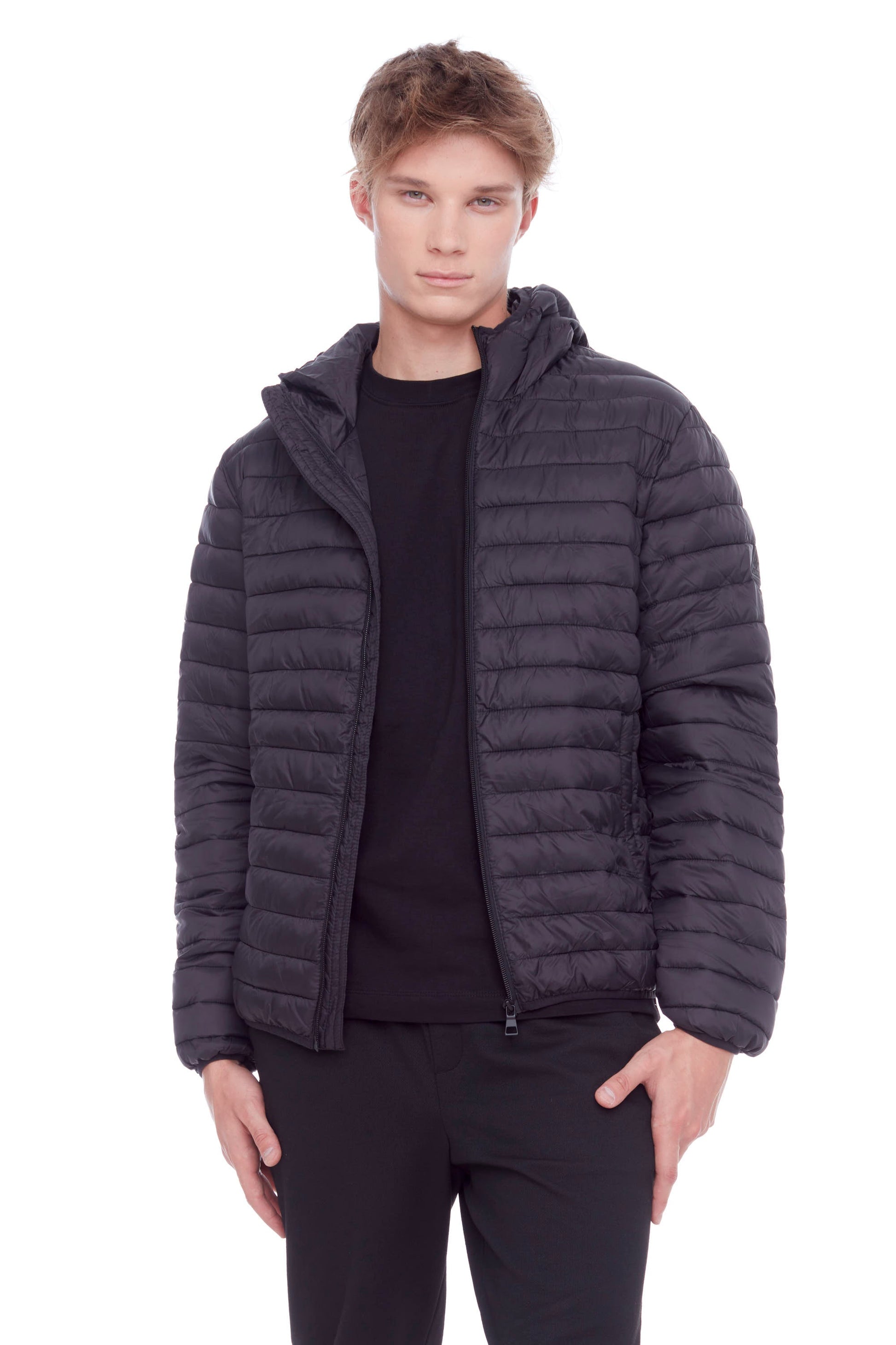 YOHO HOMMES | DOUDOUNE LÉGÈRE ET COMPACTE EN DUVET VÉGAN (RECYCLÉE) POUR HOMMES, NOIR