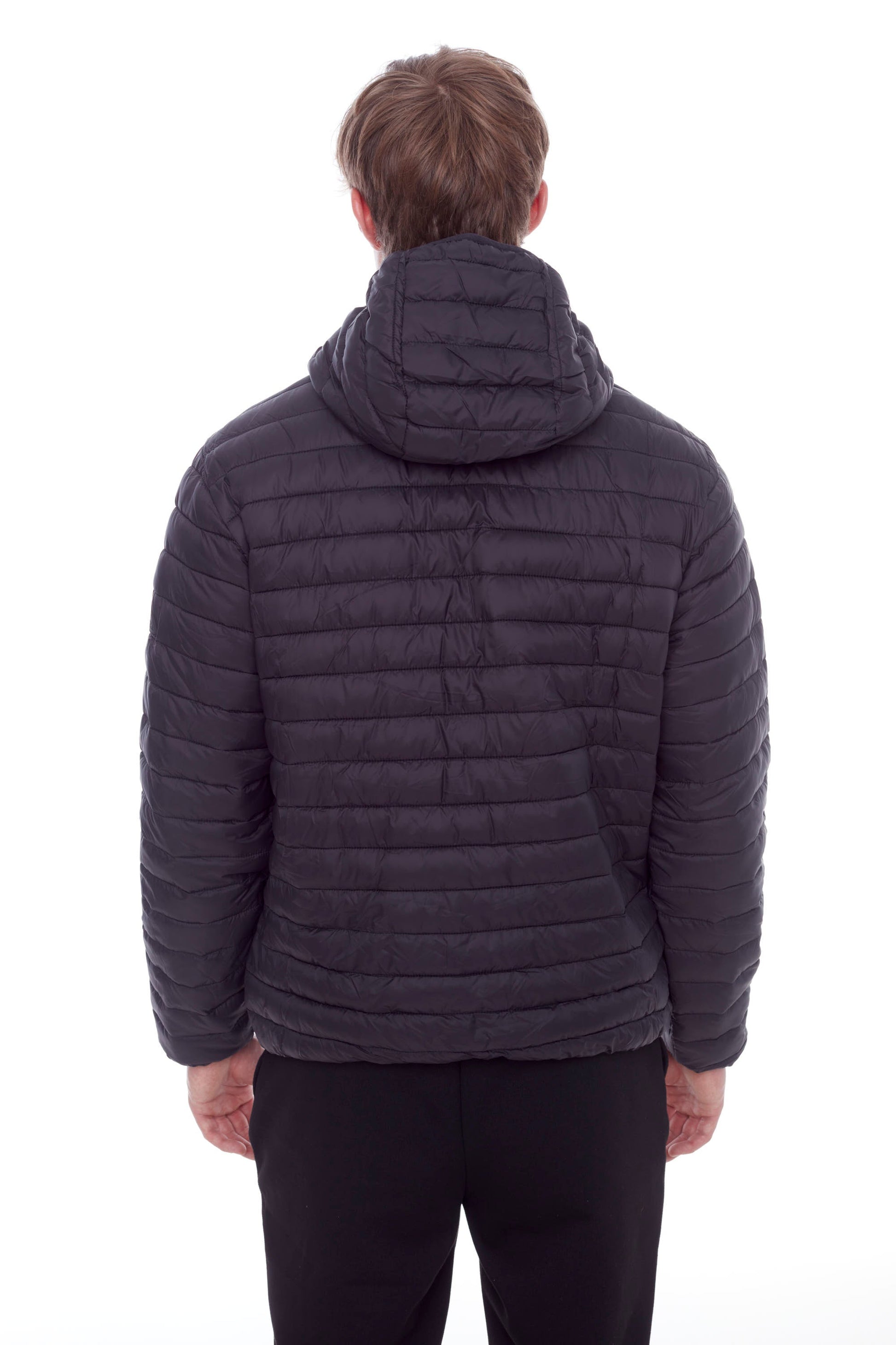 YOHO HOMMES | DOUDOUNE LÉGÈRE ET COMPACTE EN DUVET VÉGAN (RECYCLÉE) POUR HOMMES, NOIR