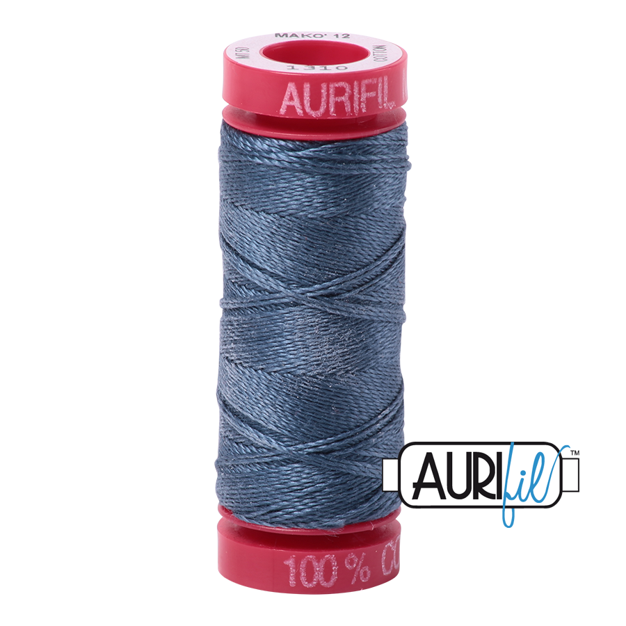 Aurifil Thread - Medium Blue Grey 1310 - 12wt