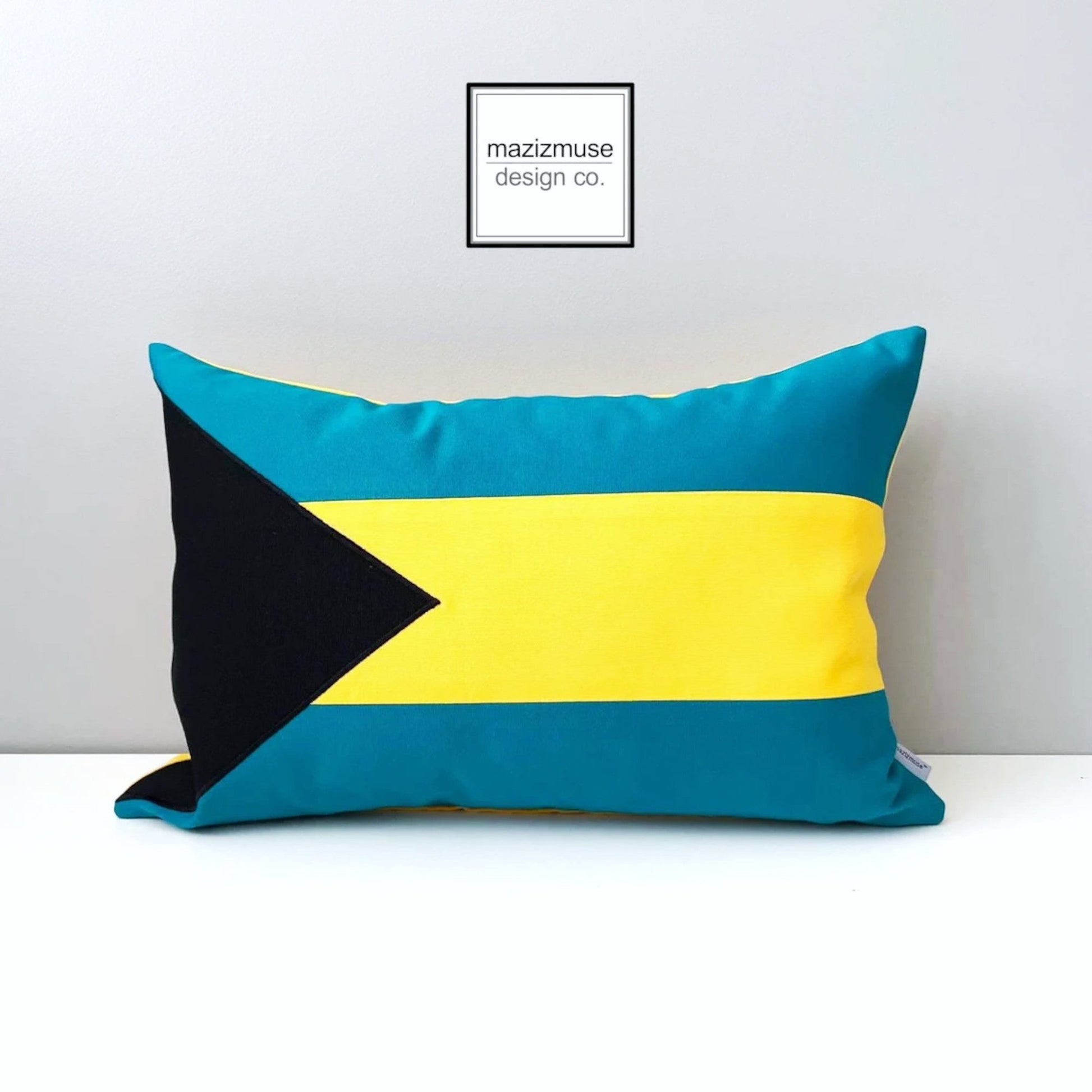 Housse de coussin Sunbrella® drapeau des Bahamas, housse de coussin d'extérieur bahaméen
