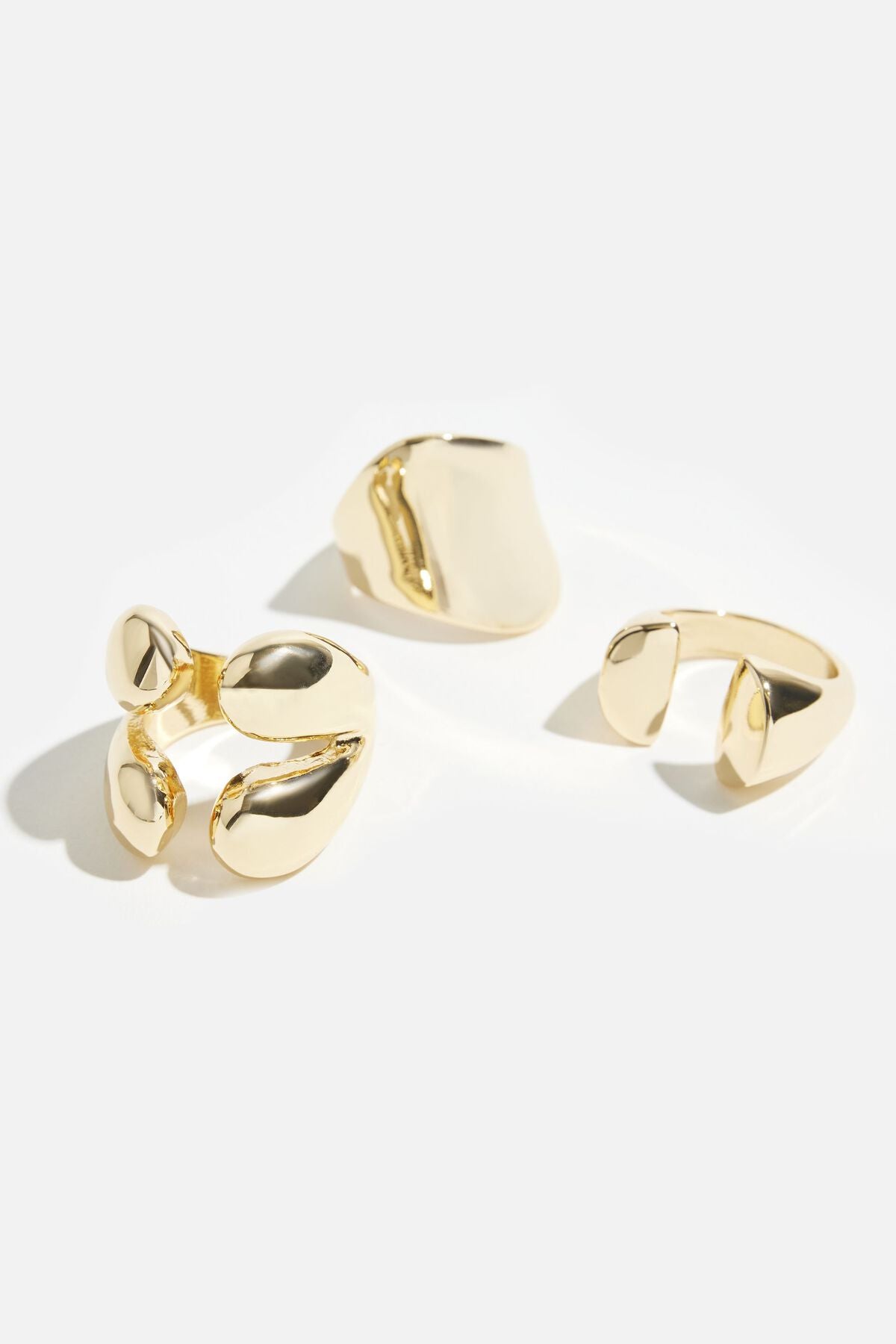 Lot de 3 bagues ouvertes modernes