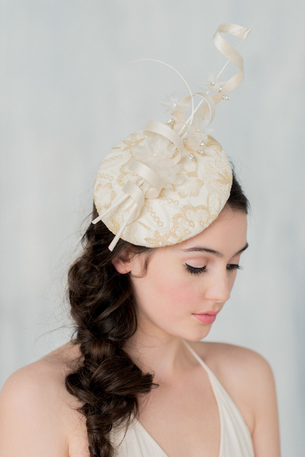 ANITA Ivory & Gold Wedding Fascinator