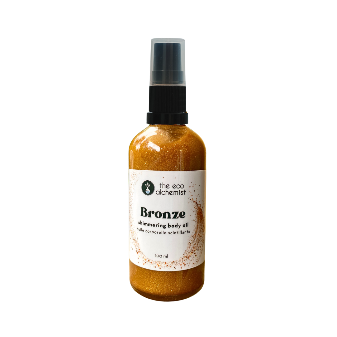 Huile corporelle scintillante bronze