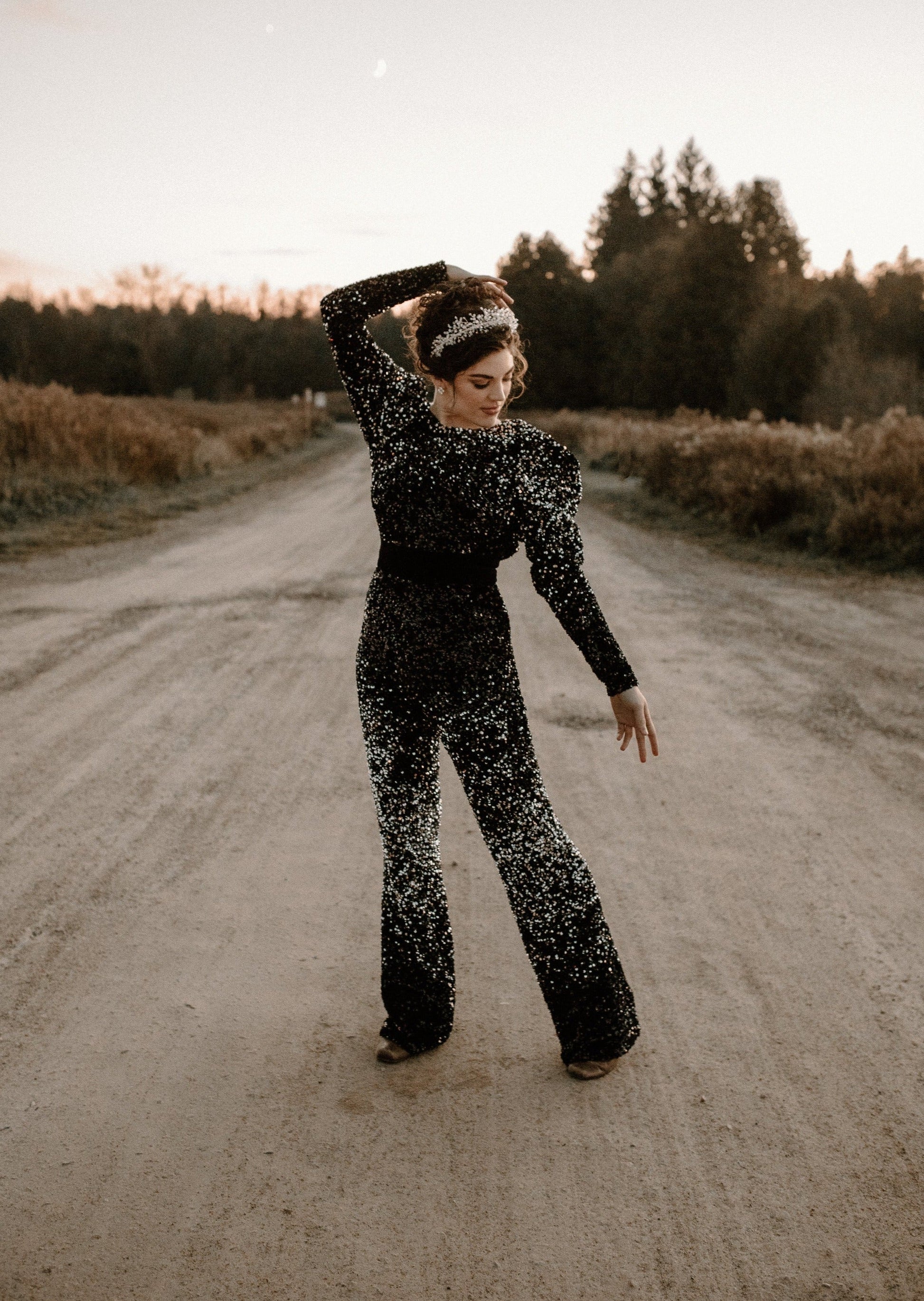 NEISHA Crystal Babies Breath Bridal Crown