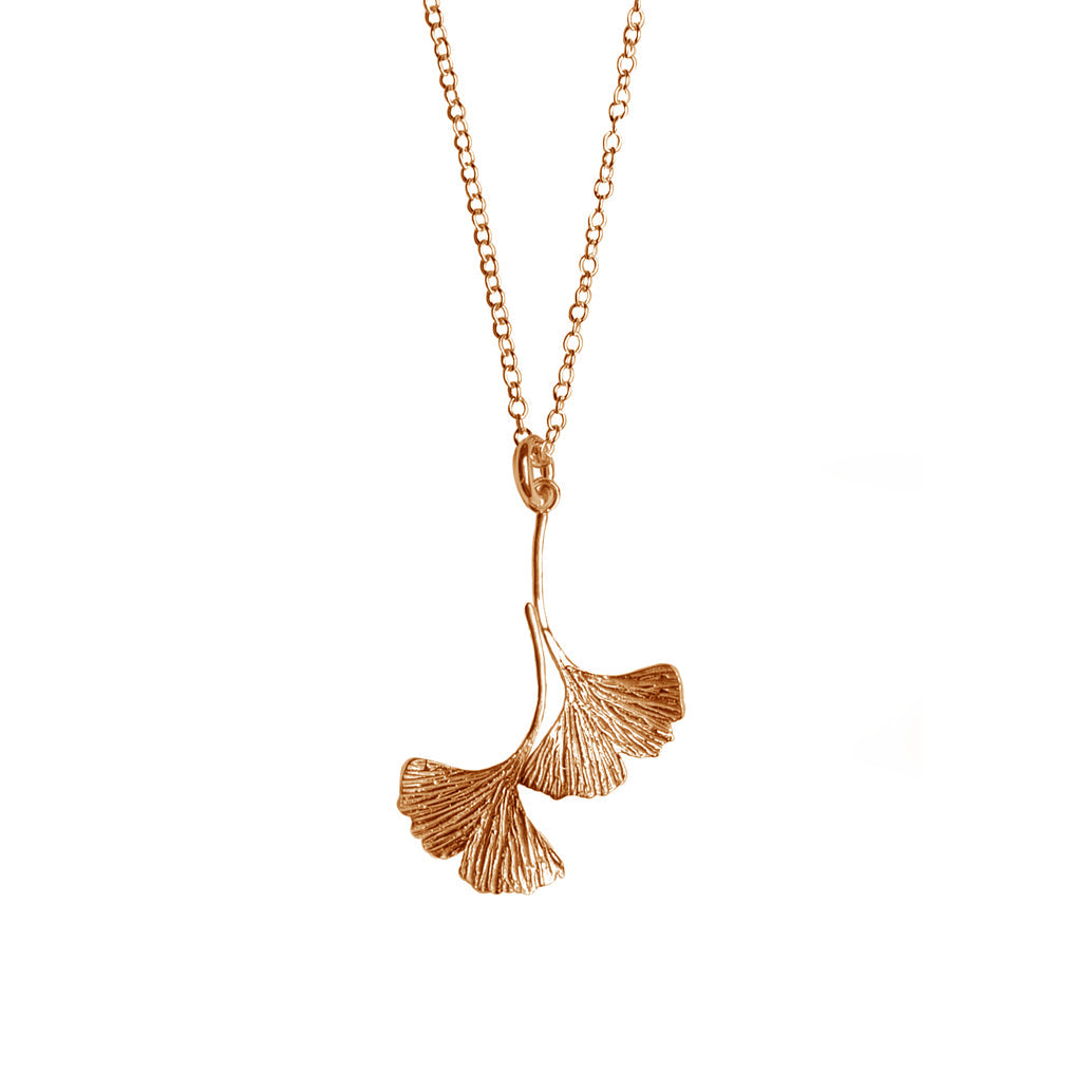Pendentif Double Ginkgo