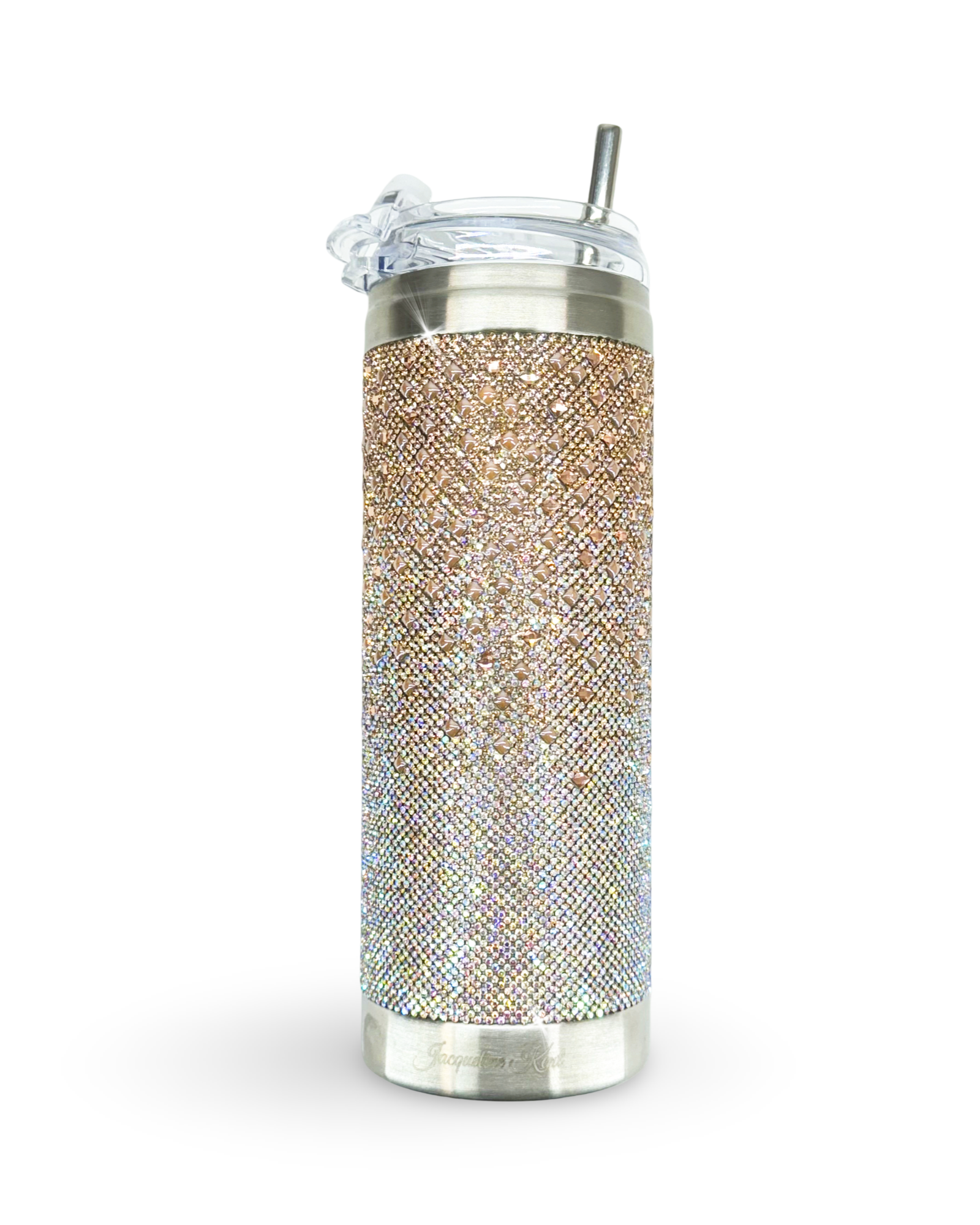 Gobelet en acier inoxydable 590 ml orné de cristaux – Champagne Ombre